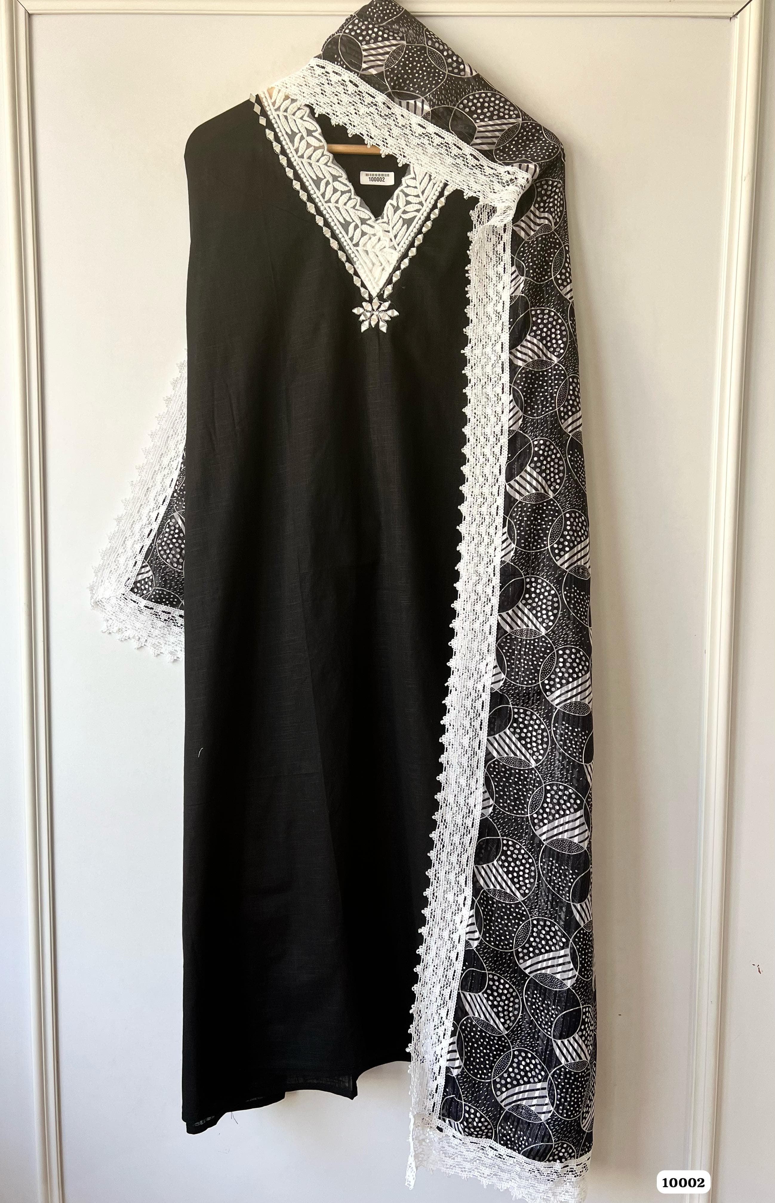 Pure slub cotton unstitched {10002}