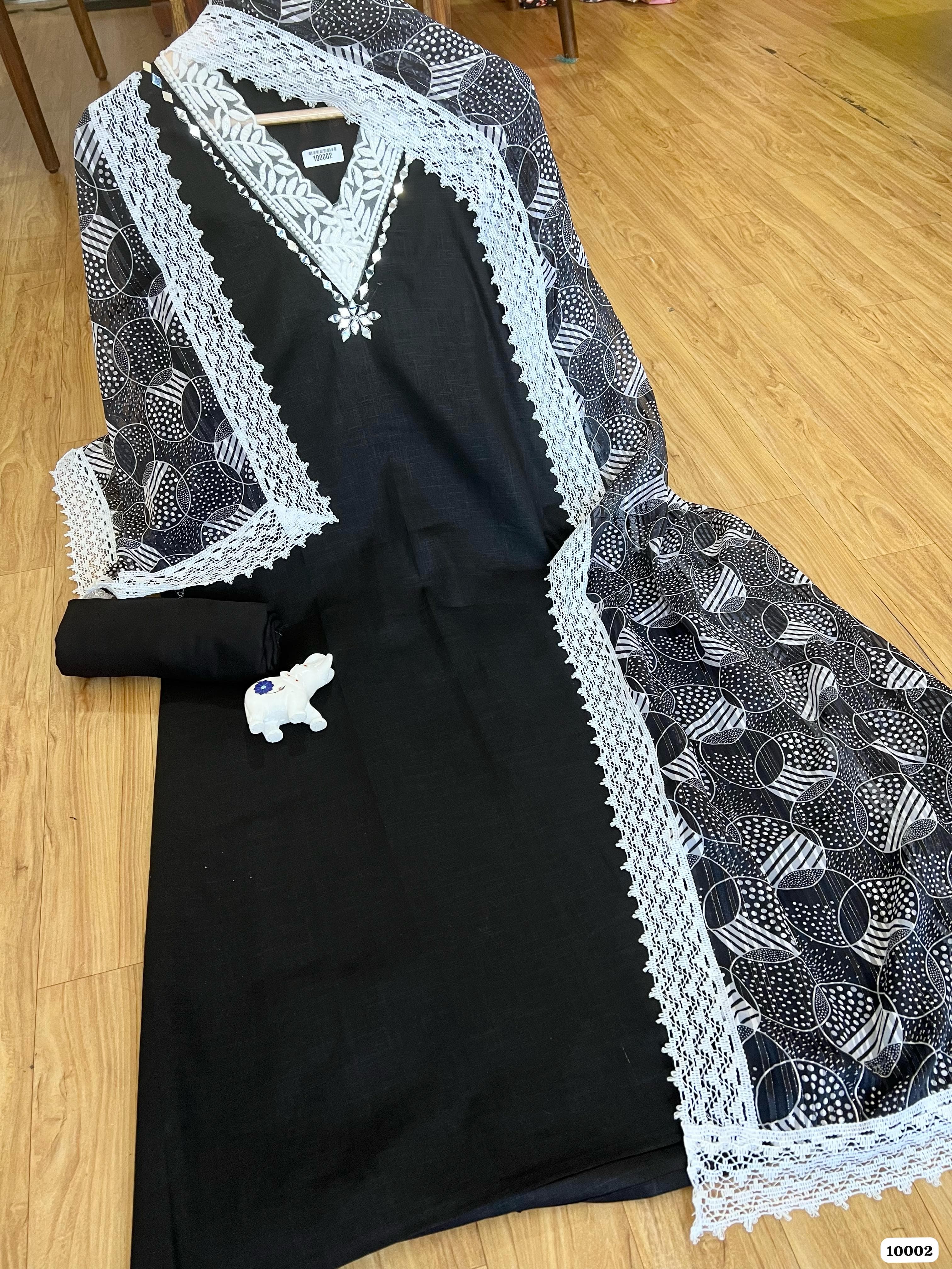 Pure slub cotton unstitched {10002}