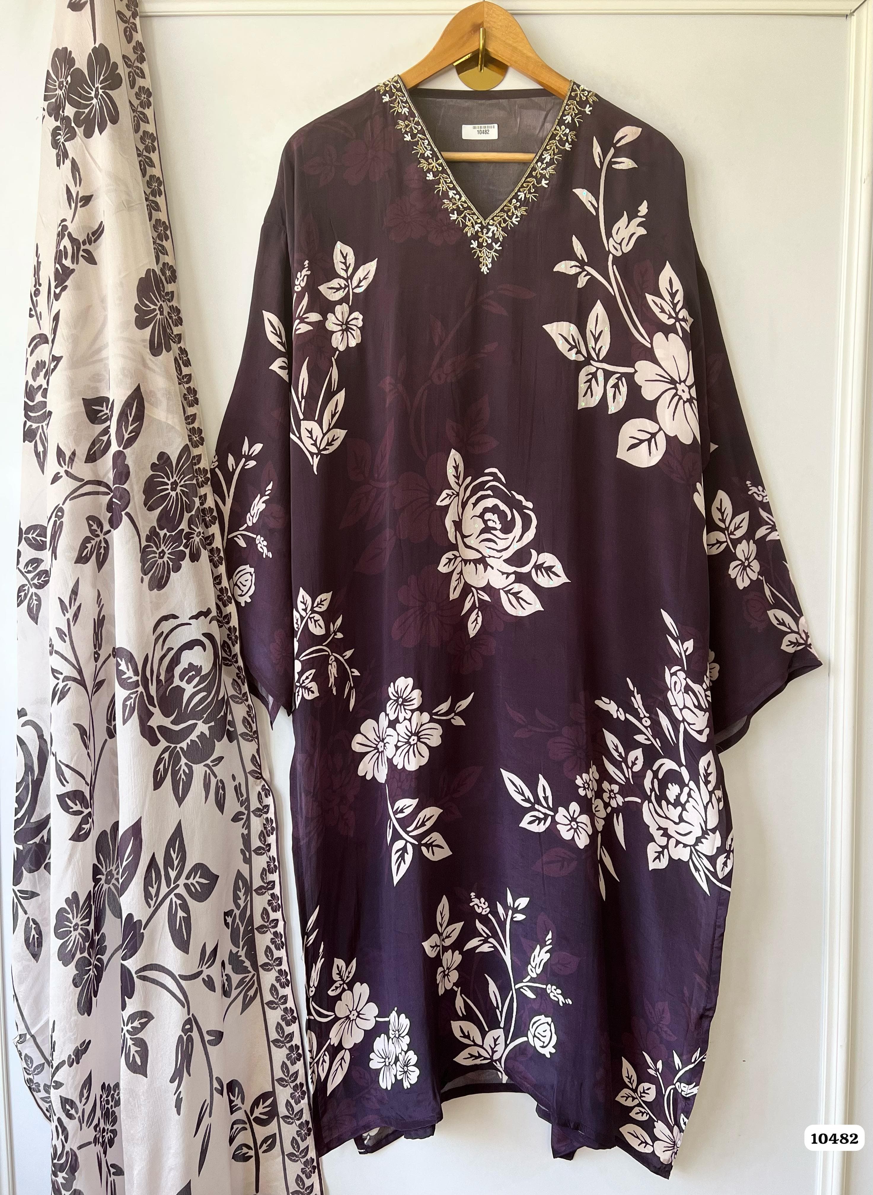 Pure natural crepe semi stitched {10482}