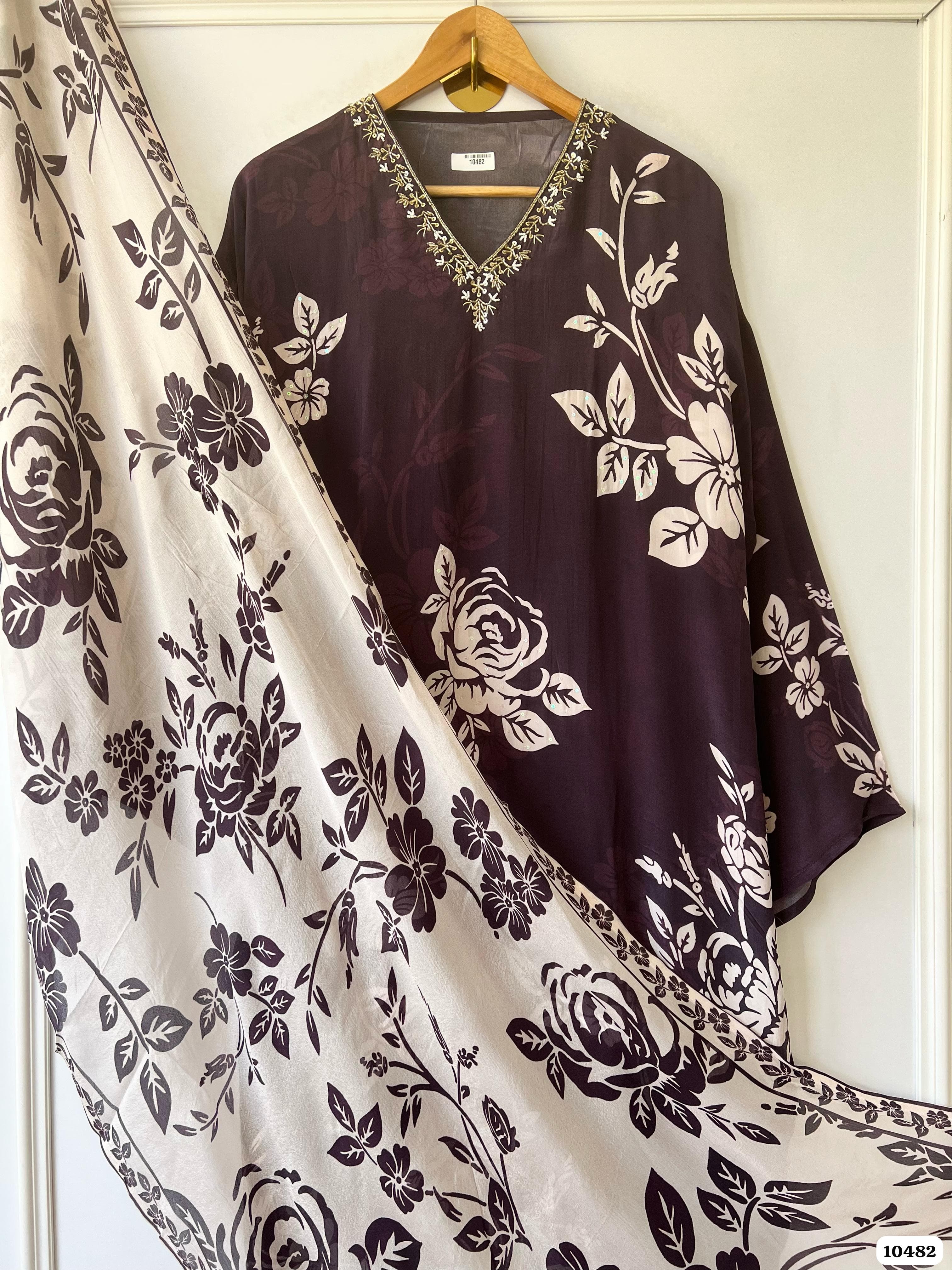 Pure natural crepe semi stitched {10482}
