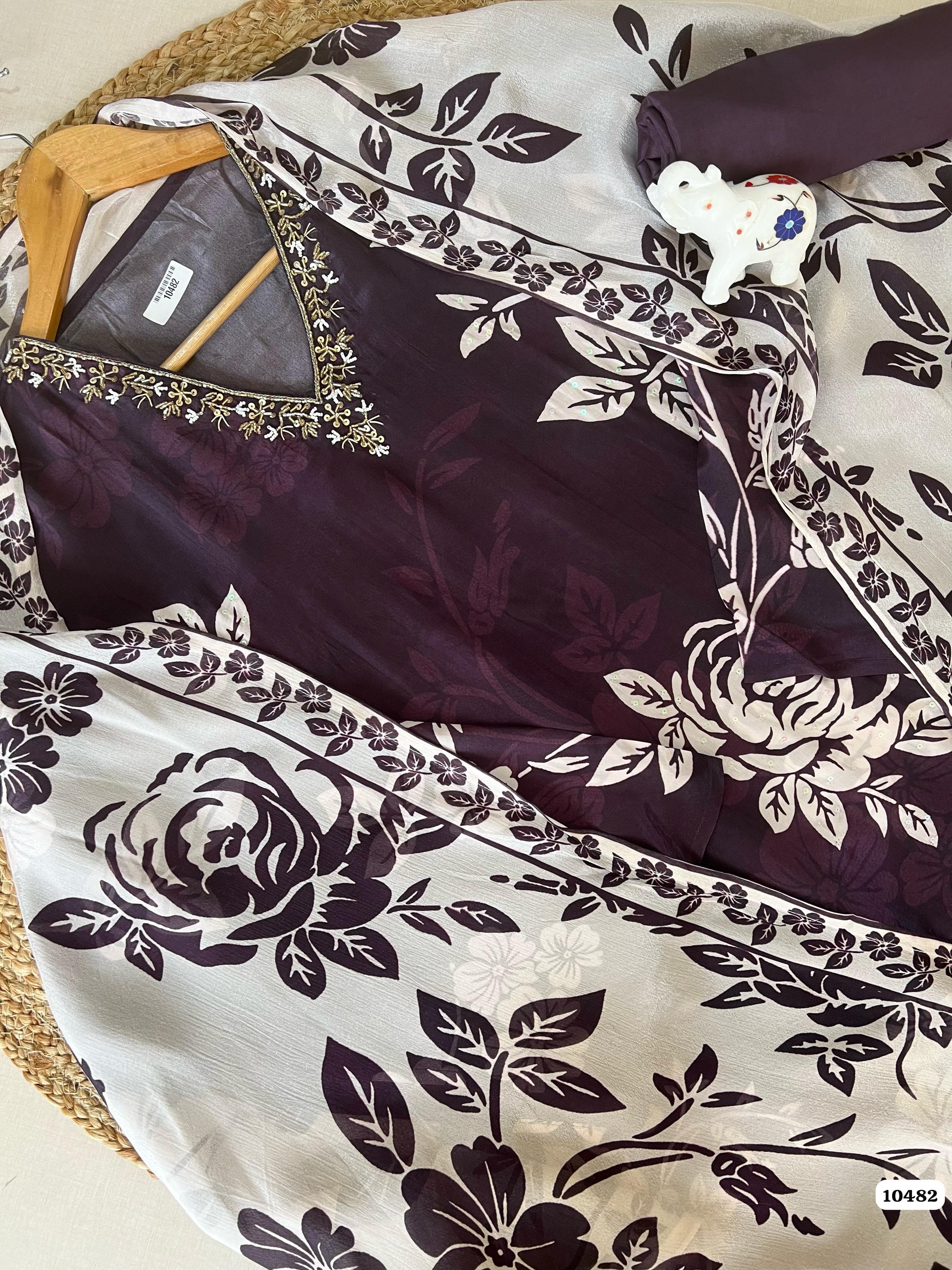 Pure natural crepe semi stitched {10482}