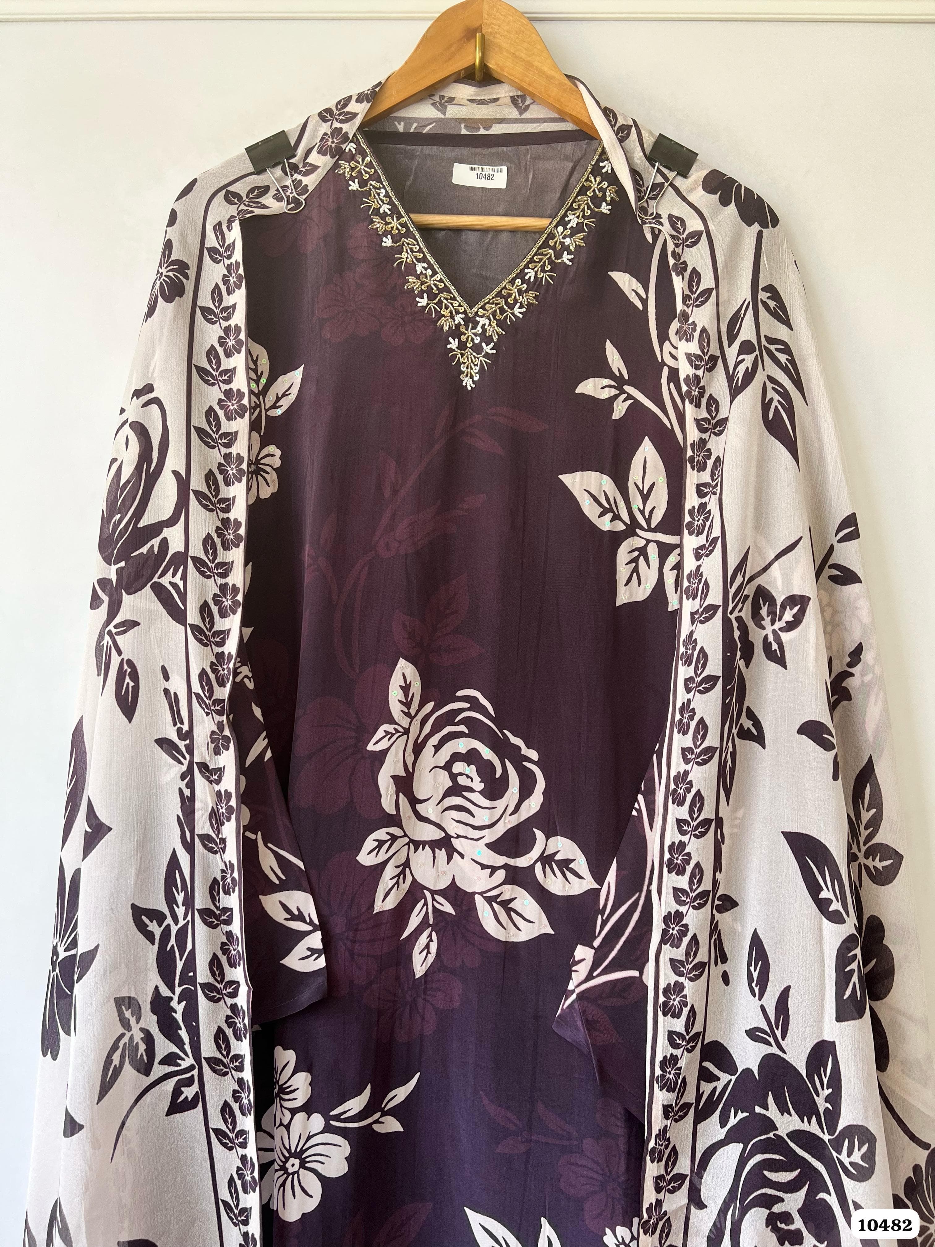 Pure natural crepe semi stitched {10482}