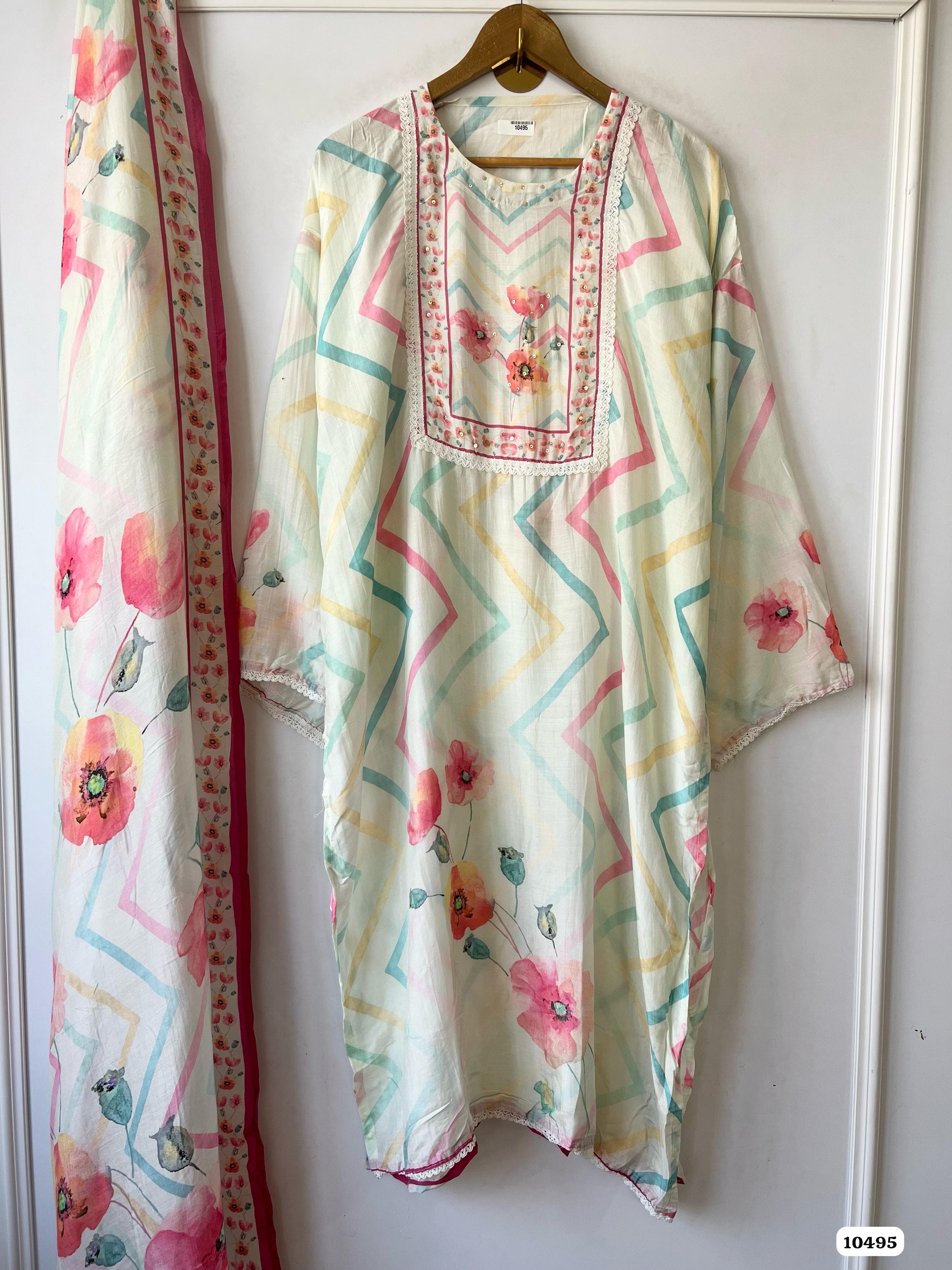 Pure muslin semi stitched