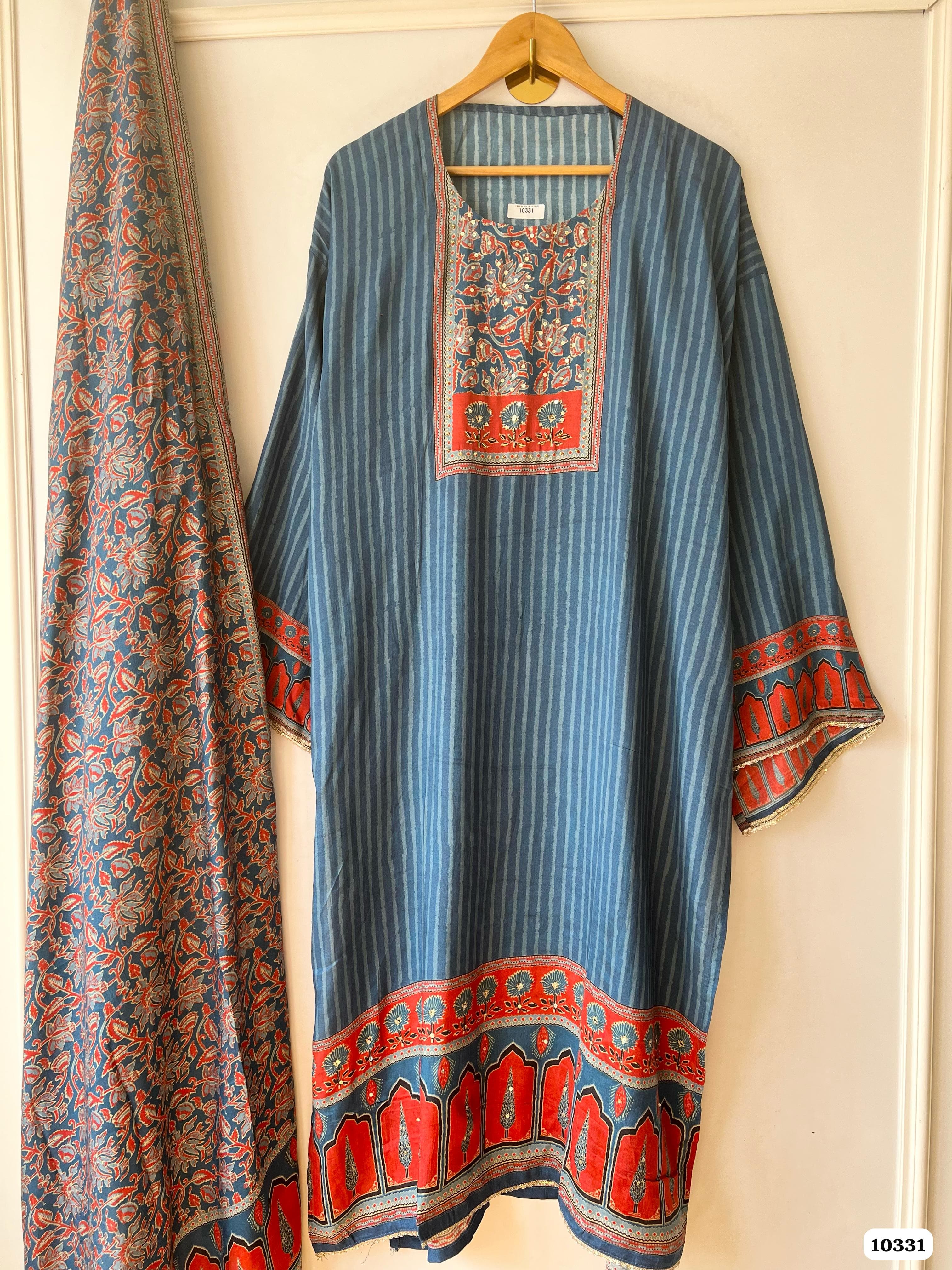Pure muslin semi stitched
