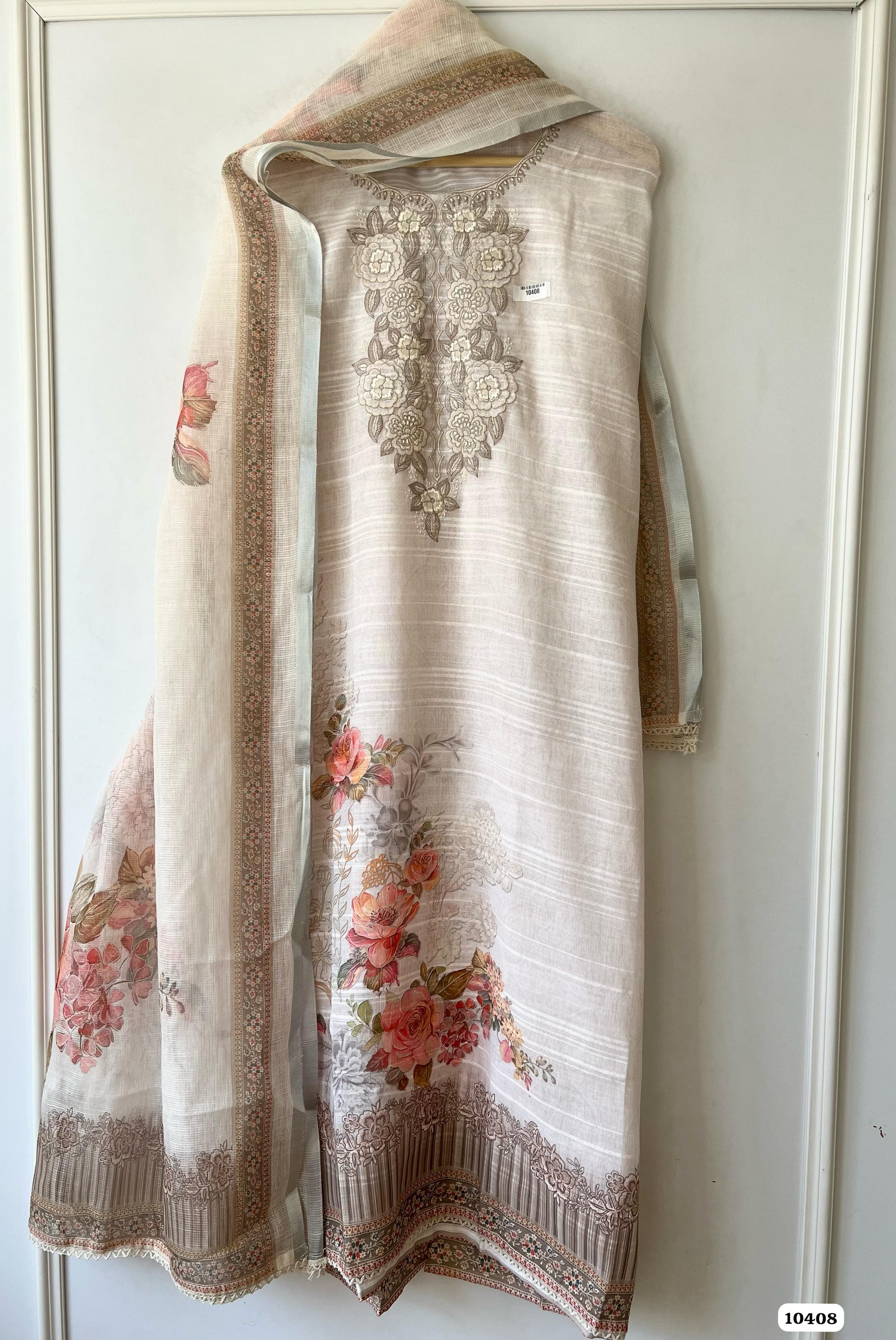 Pure linen cotton unstitched {10408}