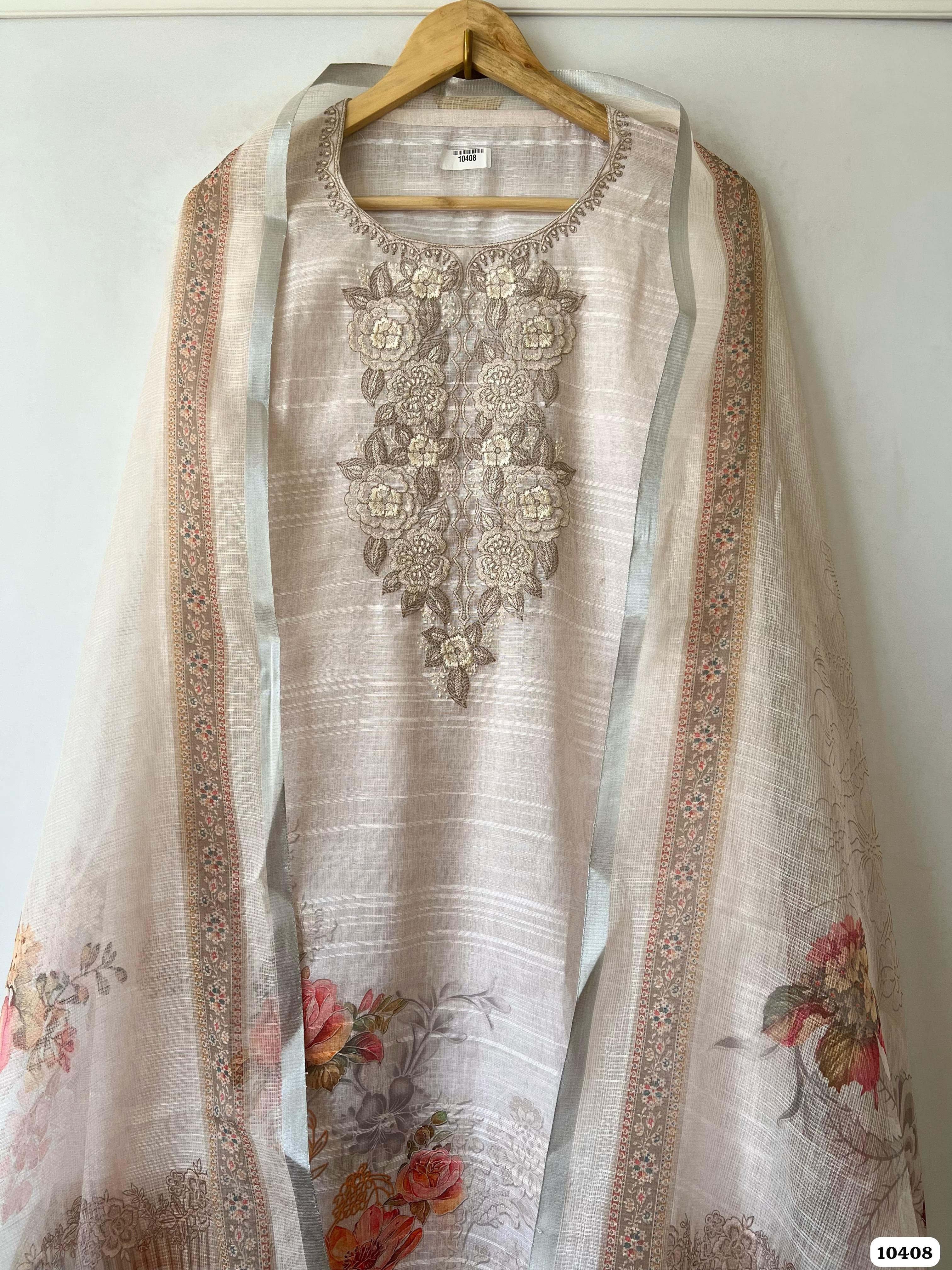 Pure linen cotton unstitched {10408}