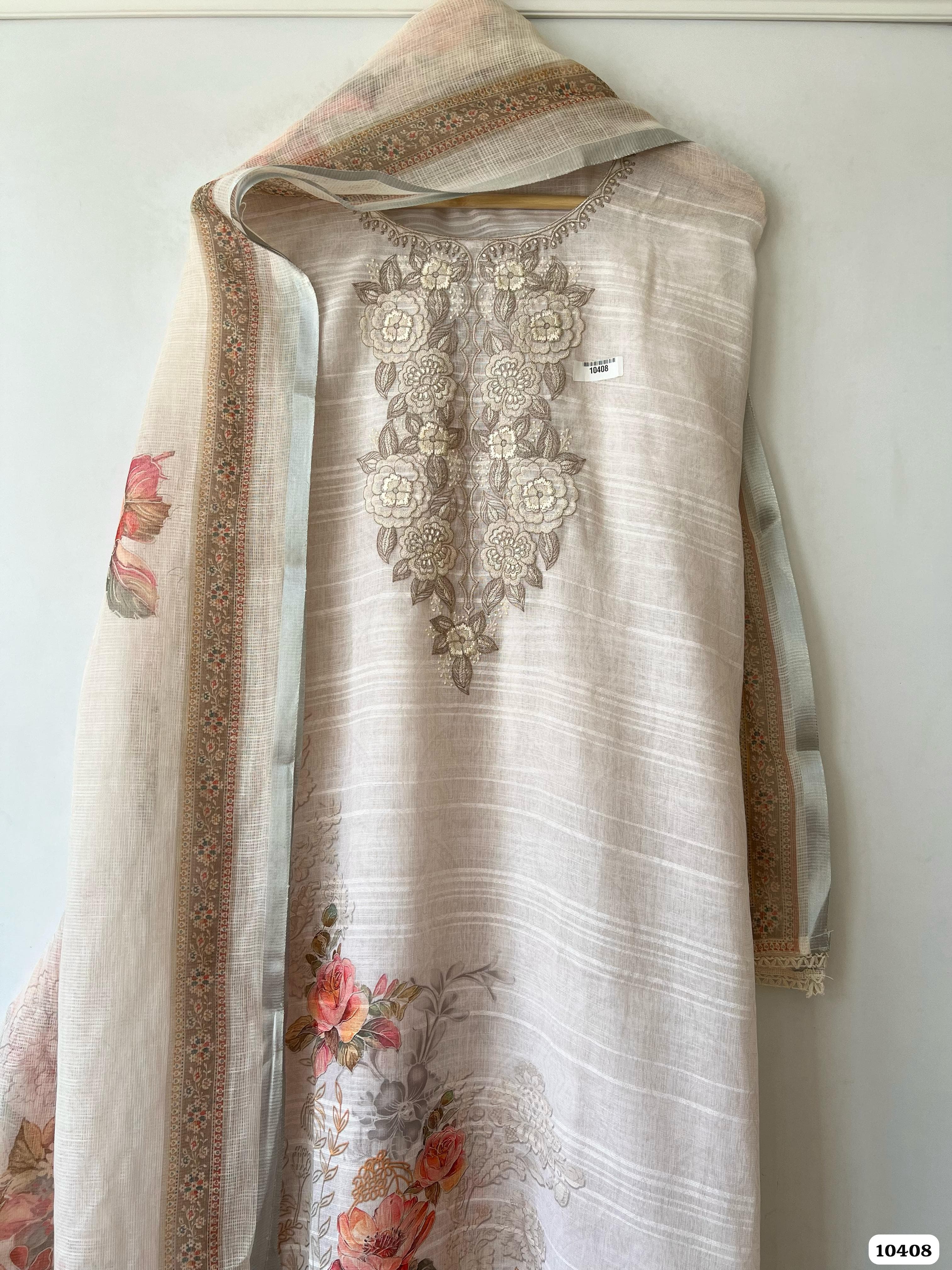 Pure linen cotton unstitched {10408}