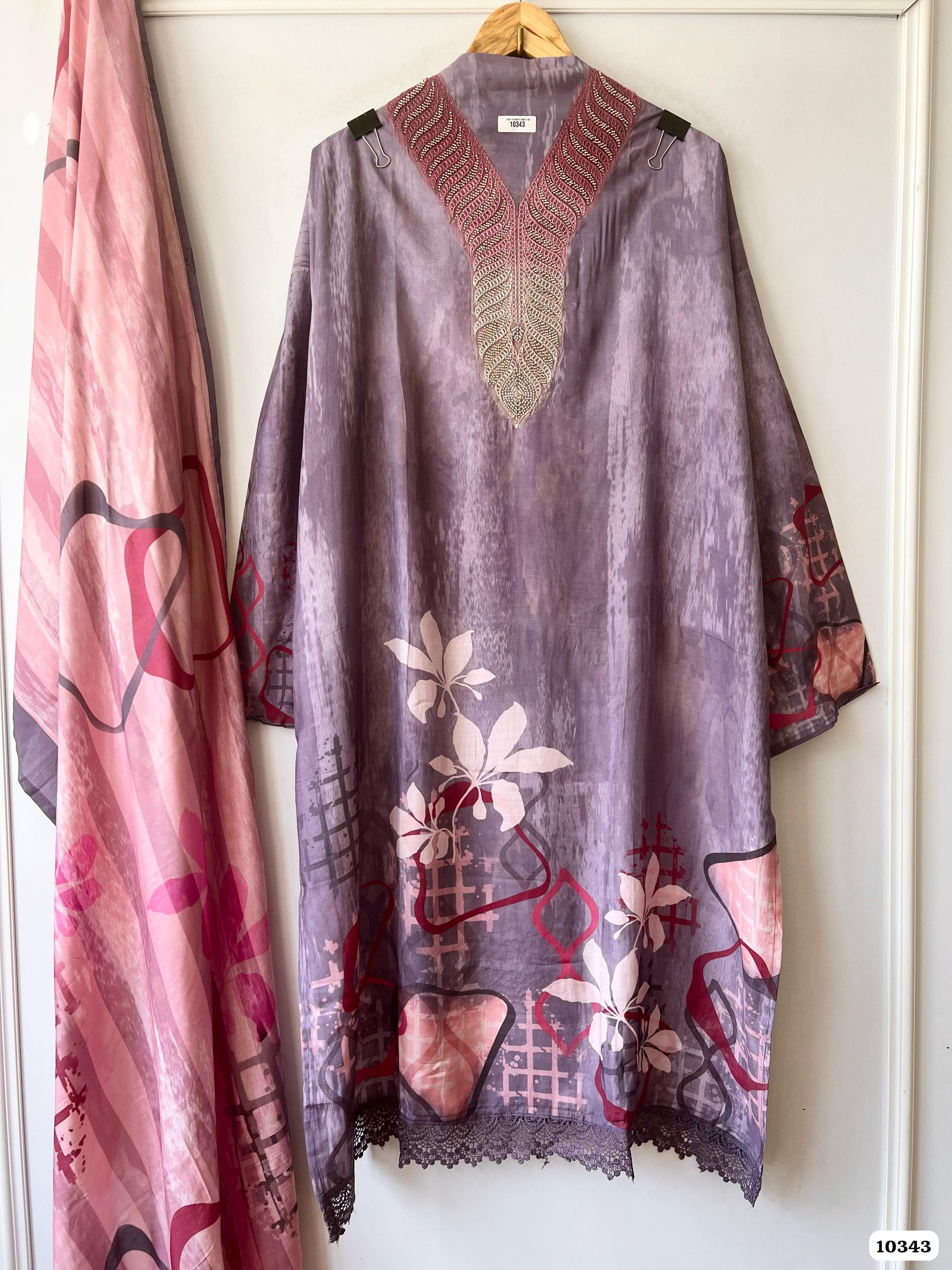 Pure muslin semi stitched