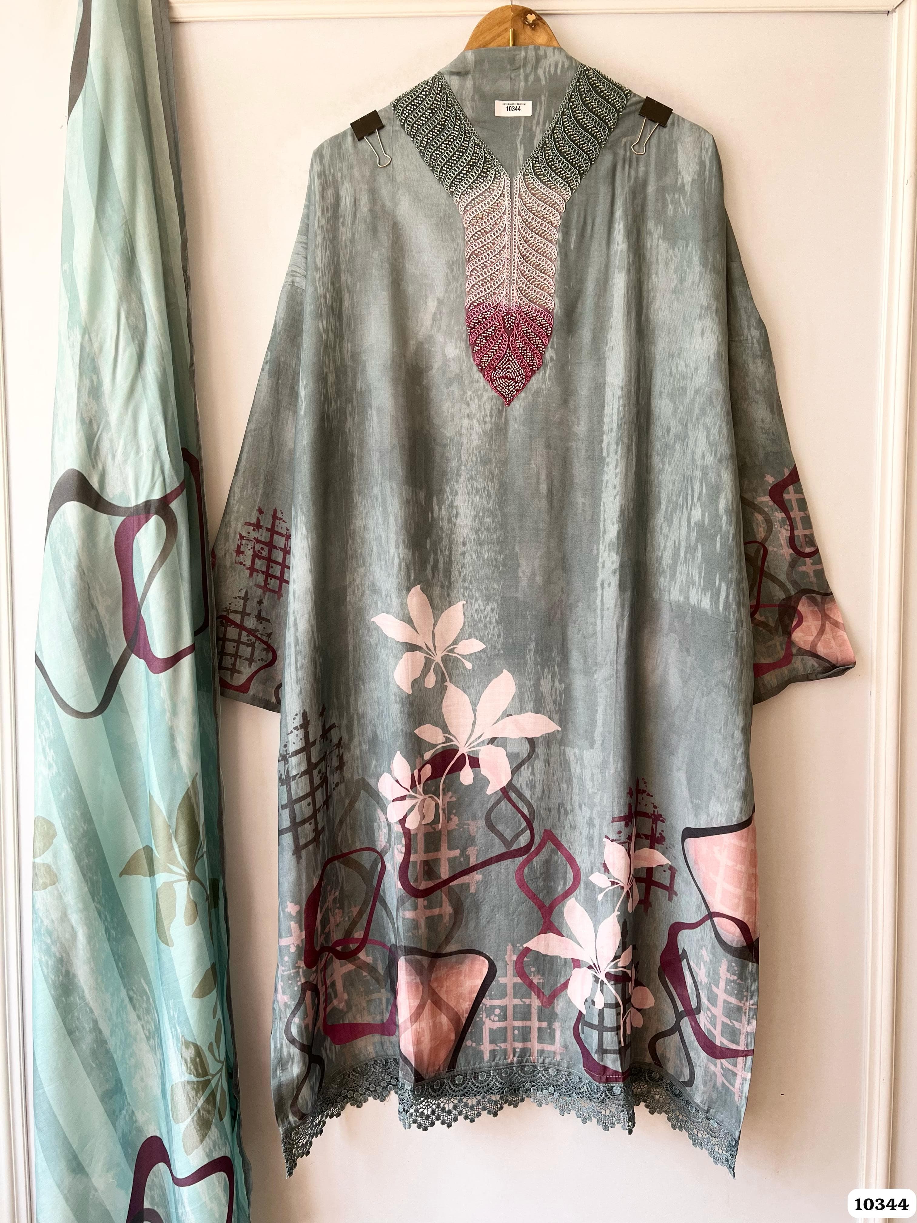Pure muslin semi stitched