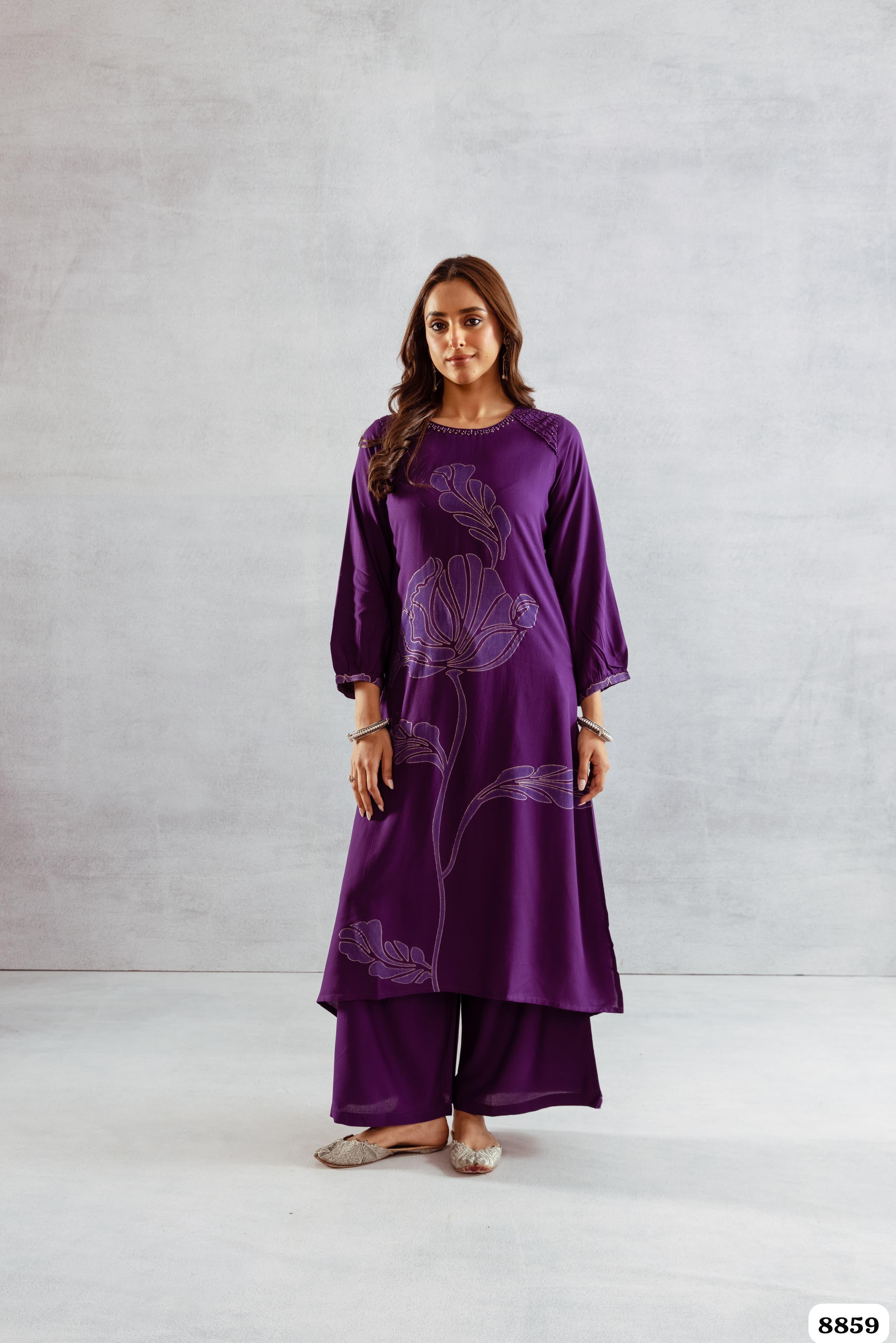 Pure German Reyon printed Readymade co-ord {8859/M}