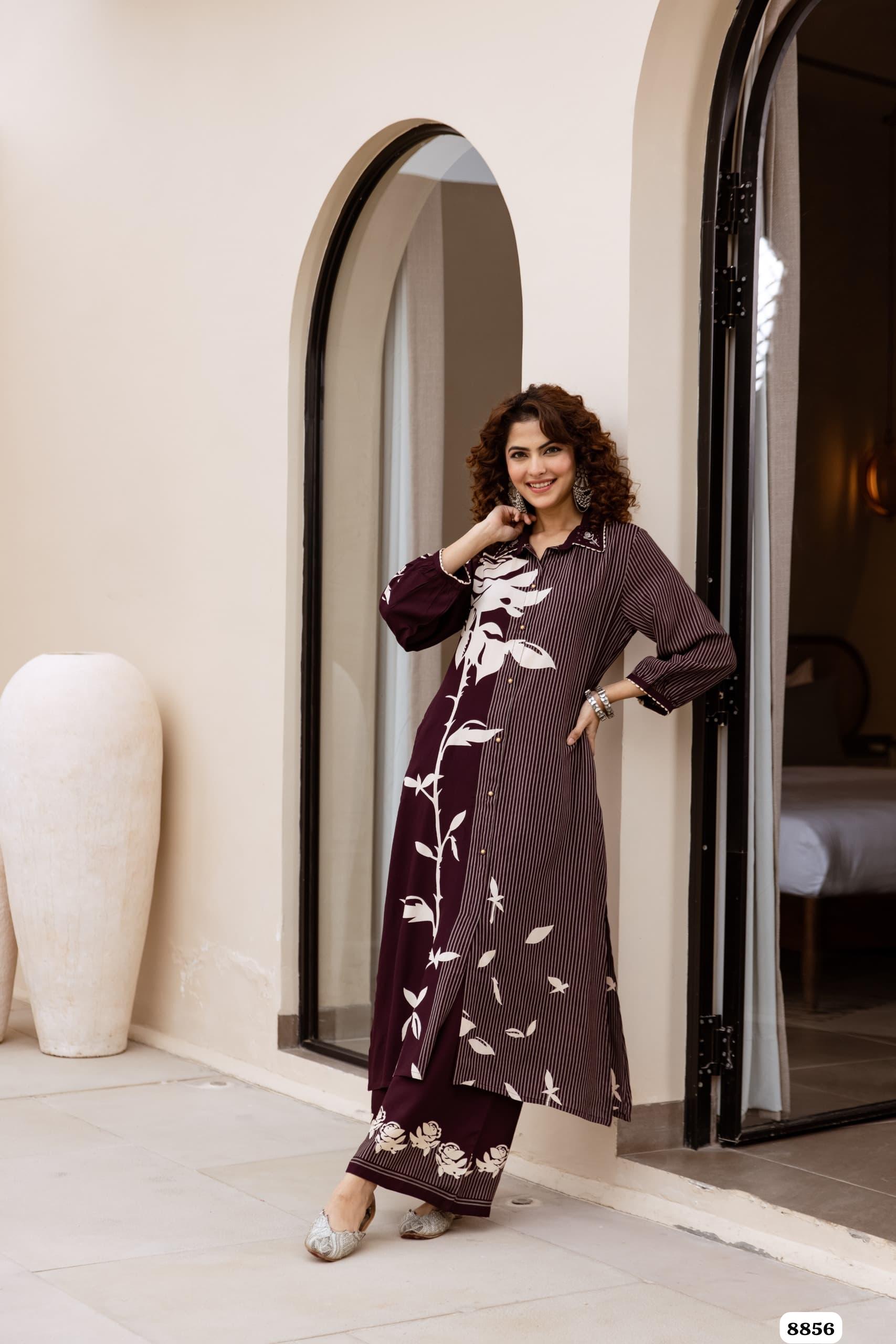 Pure German Reyon printed Readymade co-ord {8856}