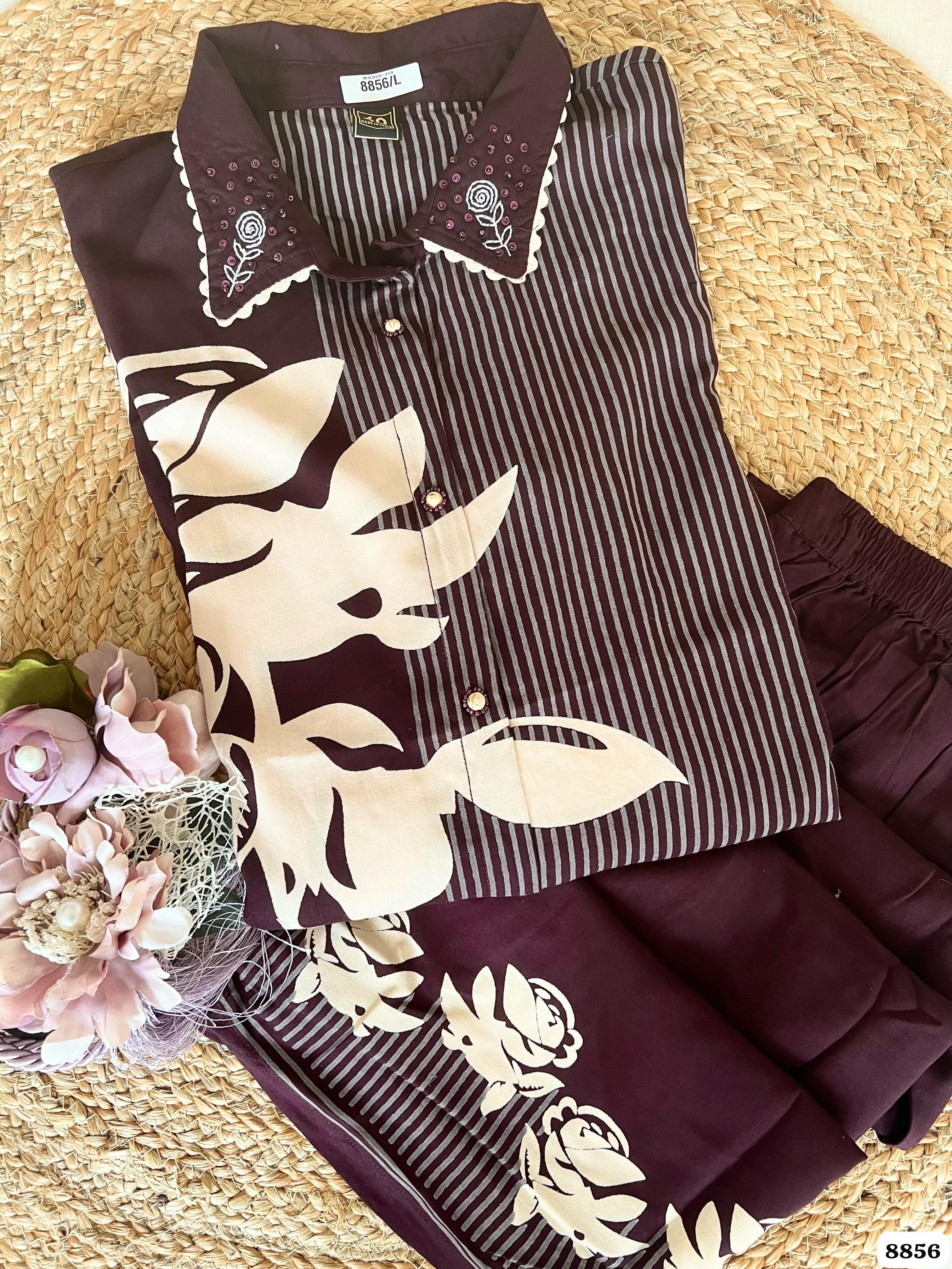 Pure German Reyon printed Readymade co-ord {8856}