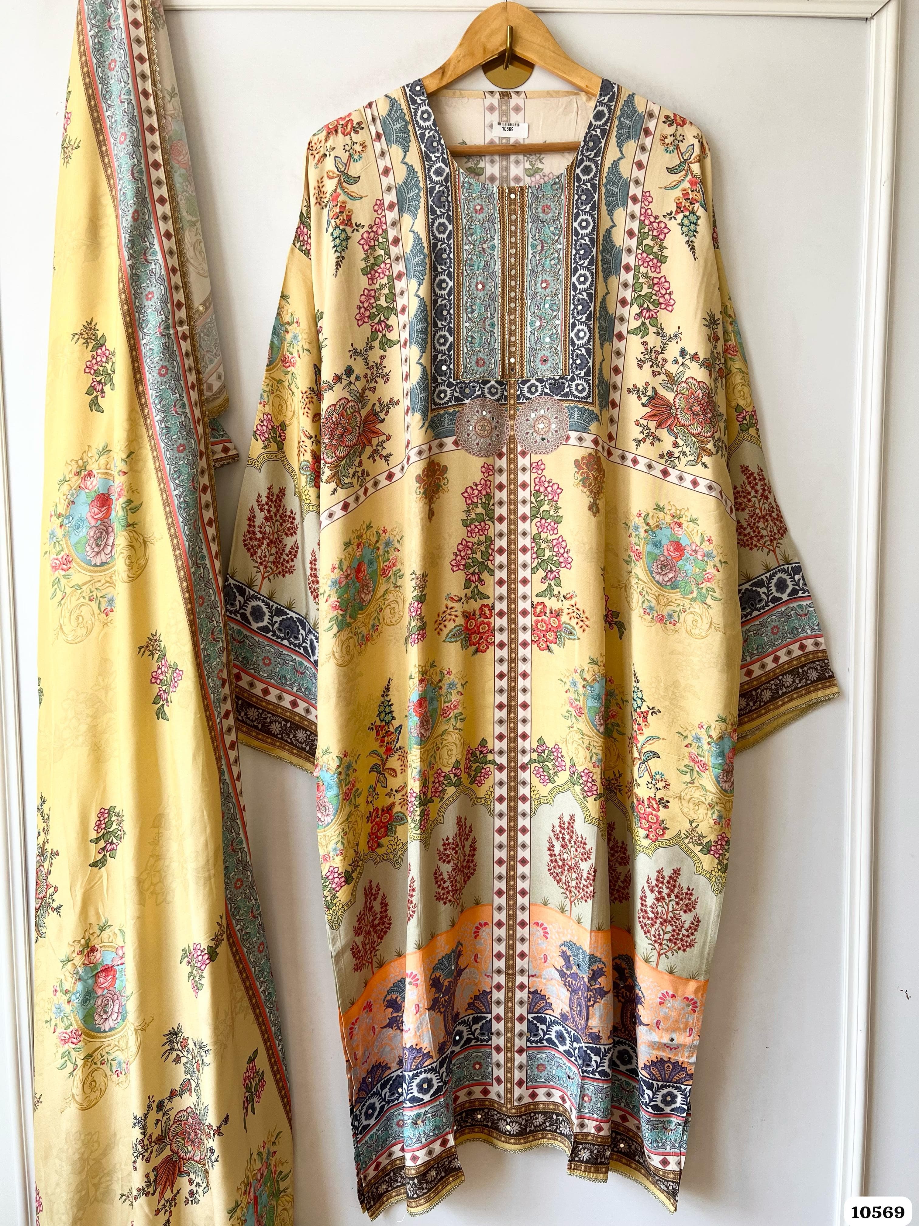 Pure muslin semi stitched