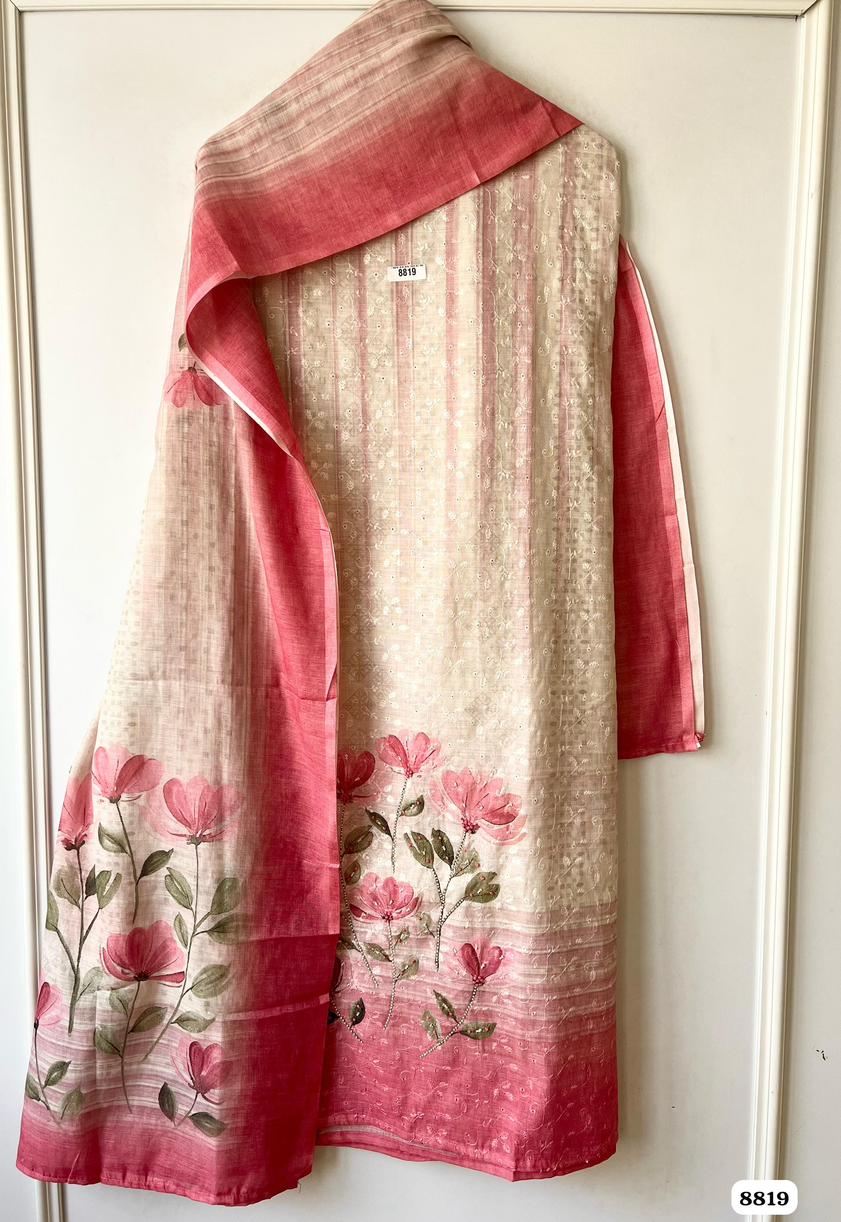 Pure cotton Lucknawi unstitched