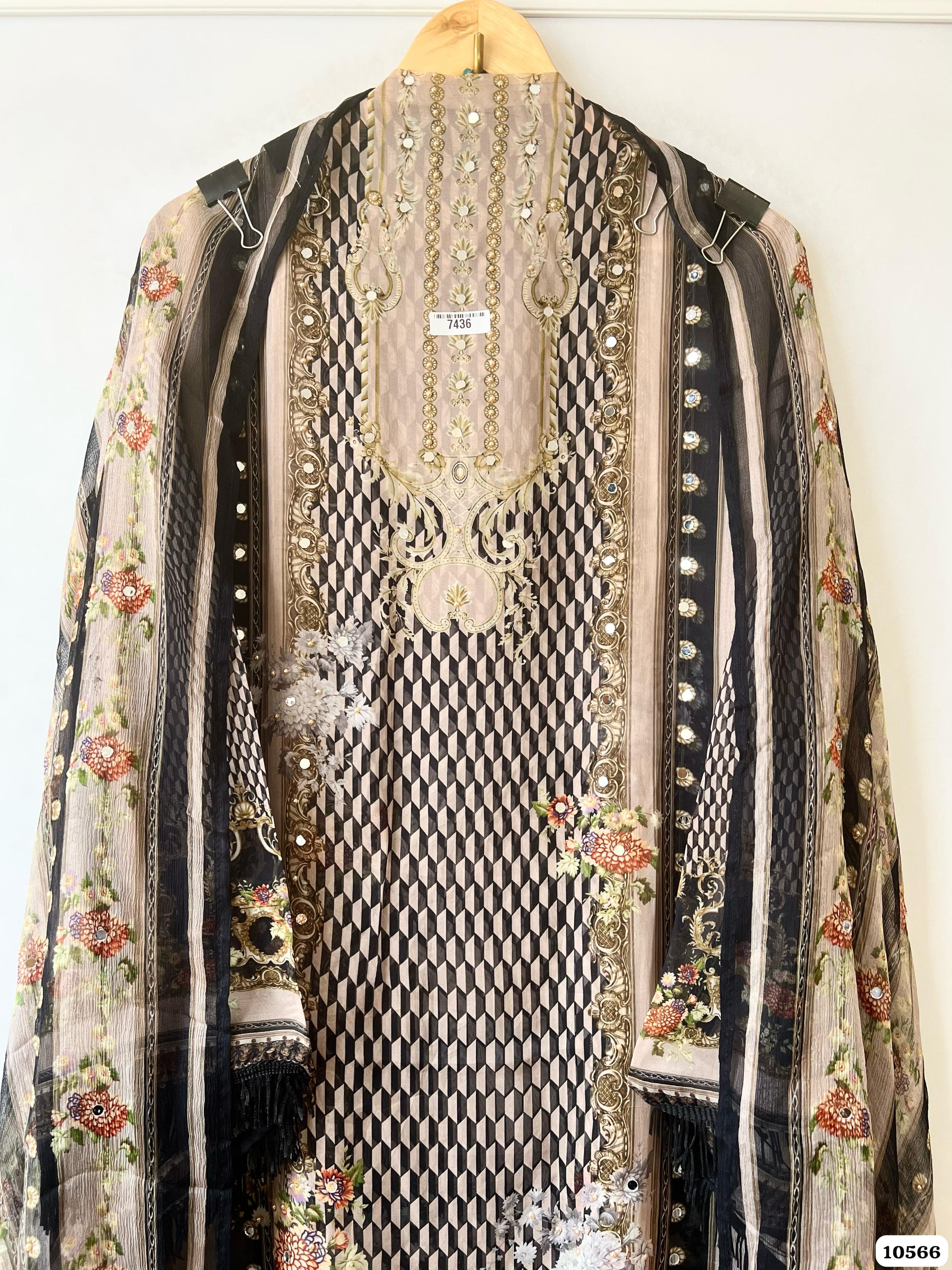 Pure organza Pakistani printed {10566}