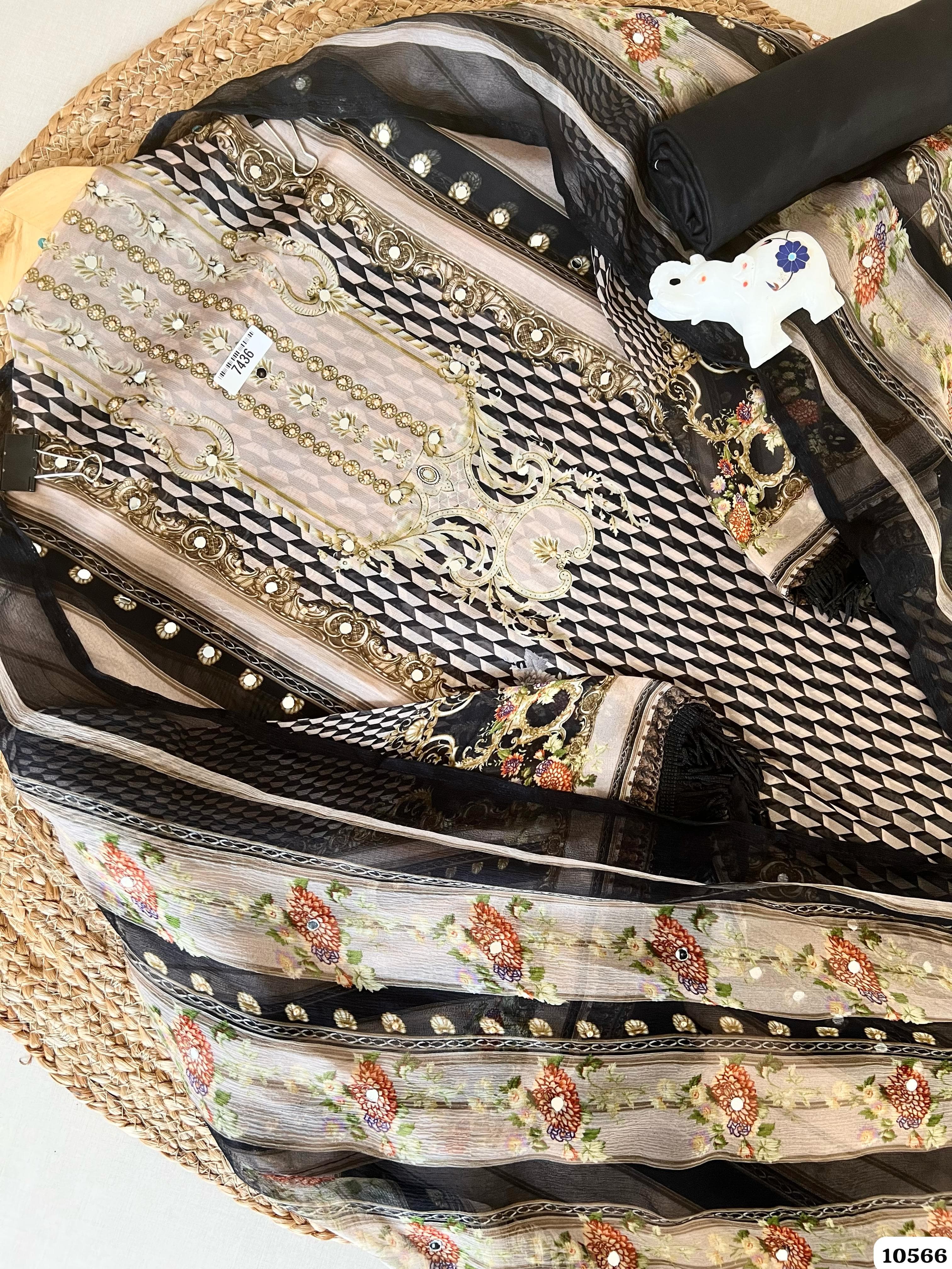 Pure organza Pakistani printed {10566}