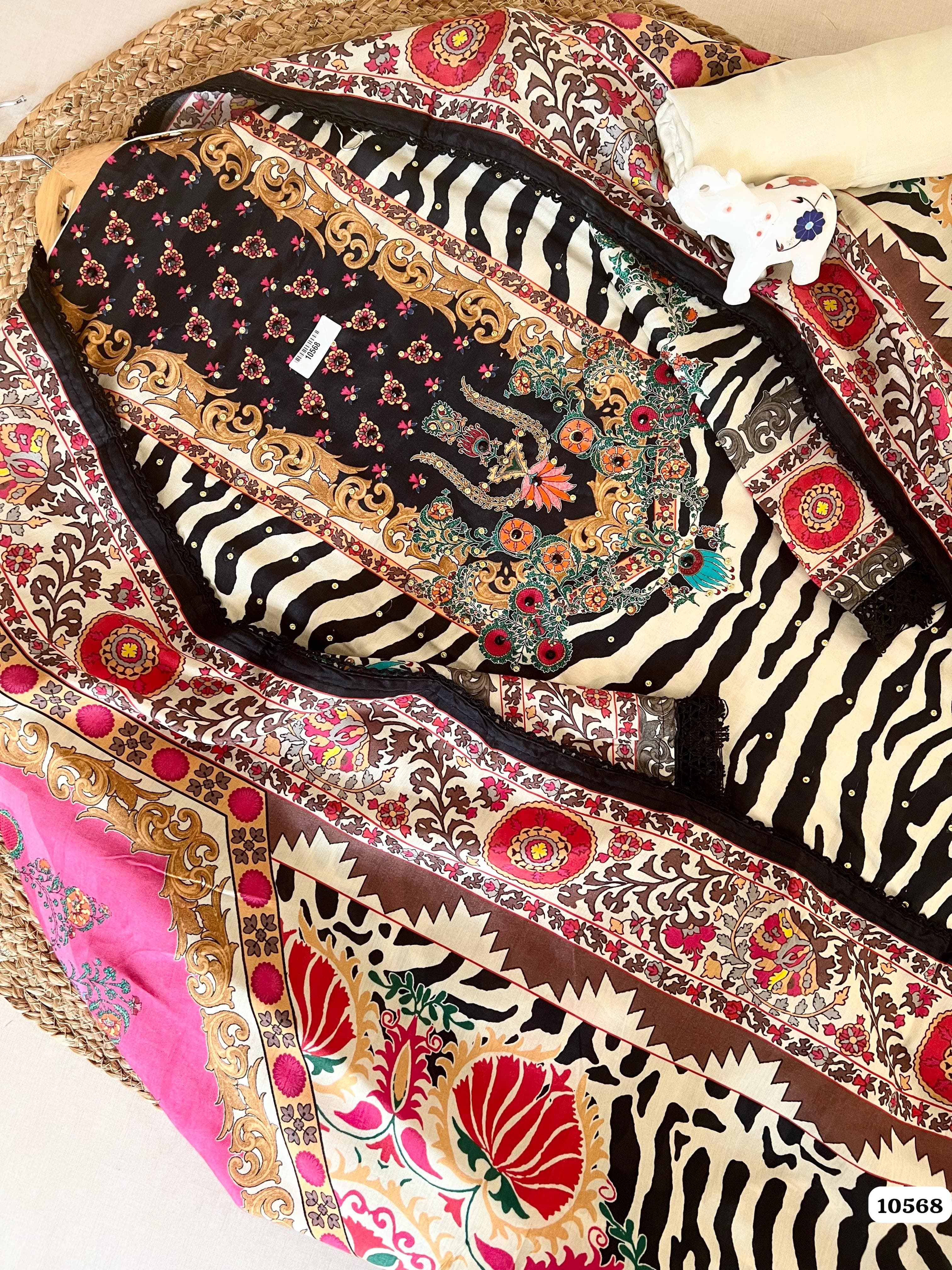 Pure muslin printed semi stitched