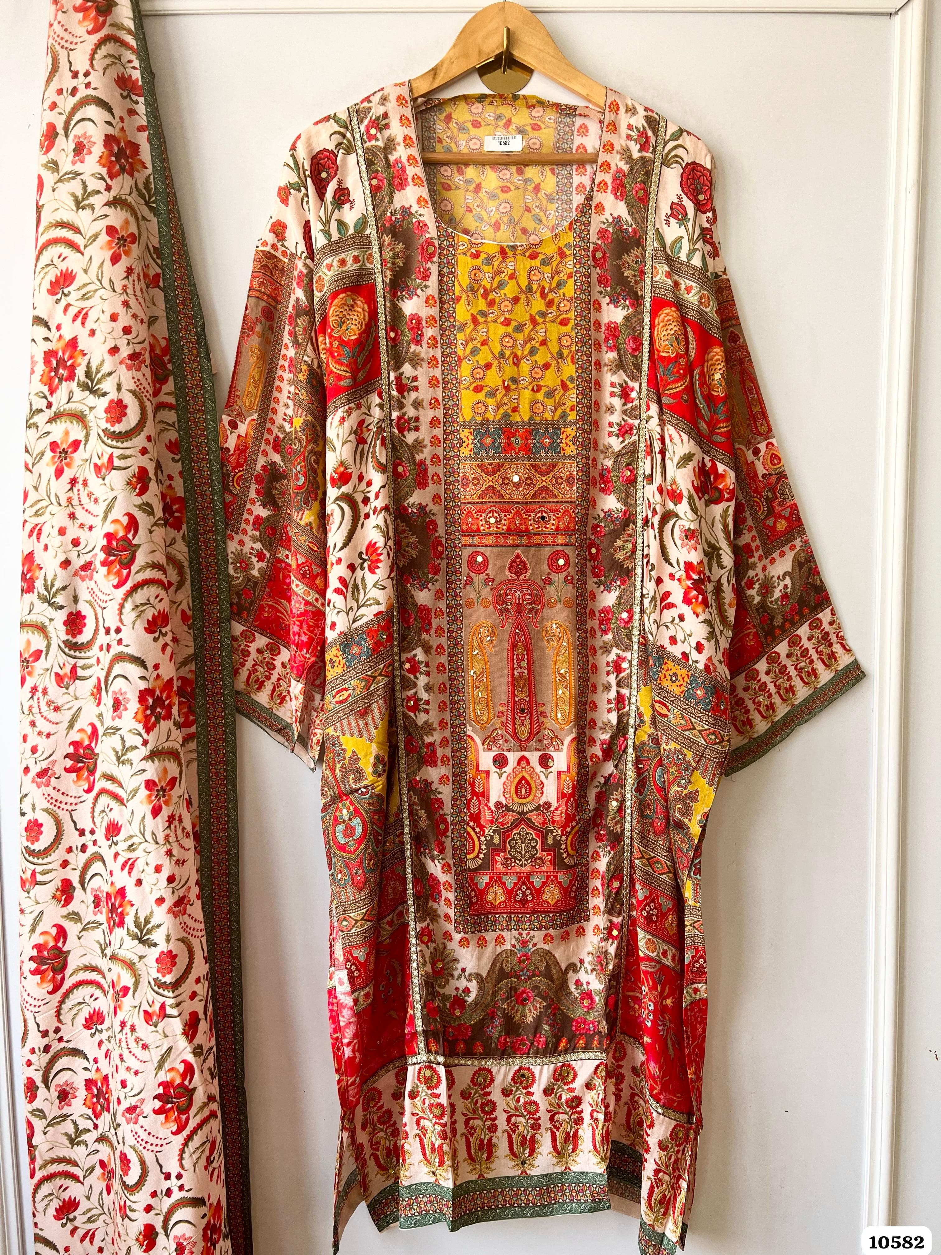 Pure muslin printed semi stitched