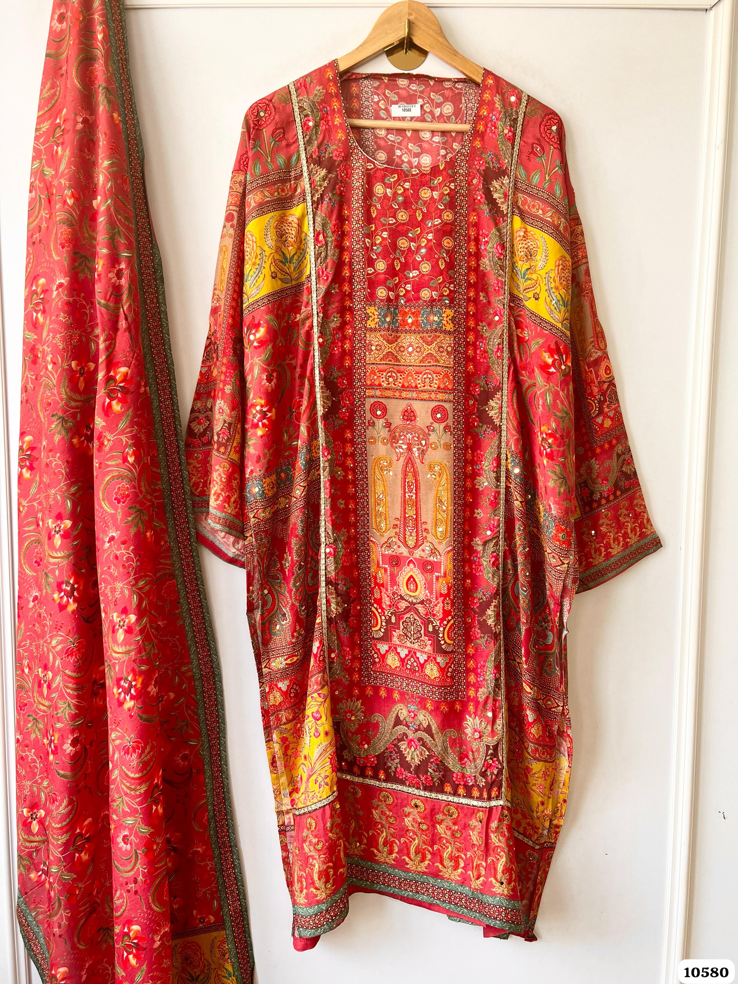 Pure muslin printed semi stitched