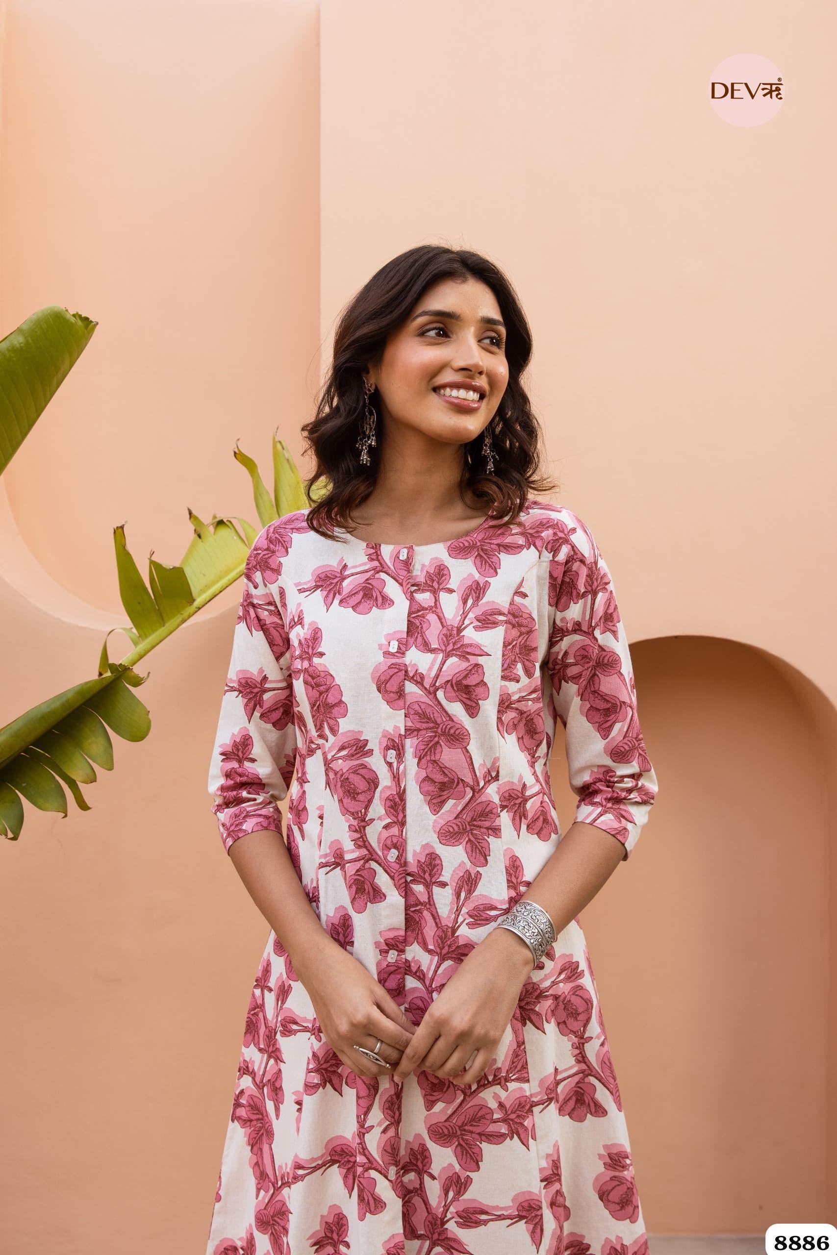 Purple German Reyon Printed Ready Made Co-Ord -Set of 2 {8886}