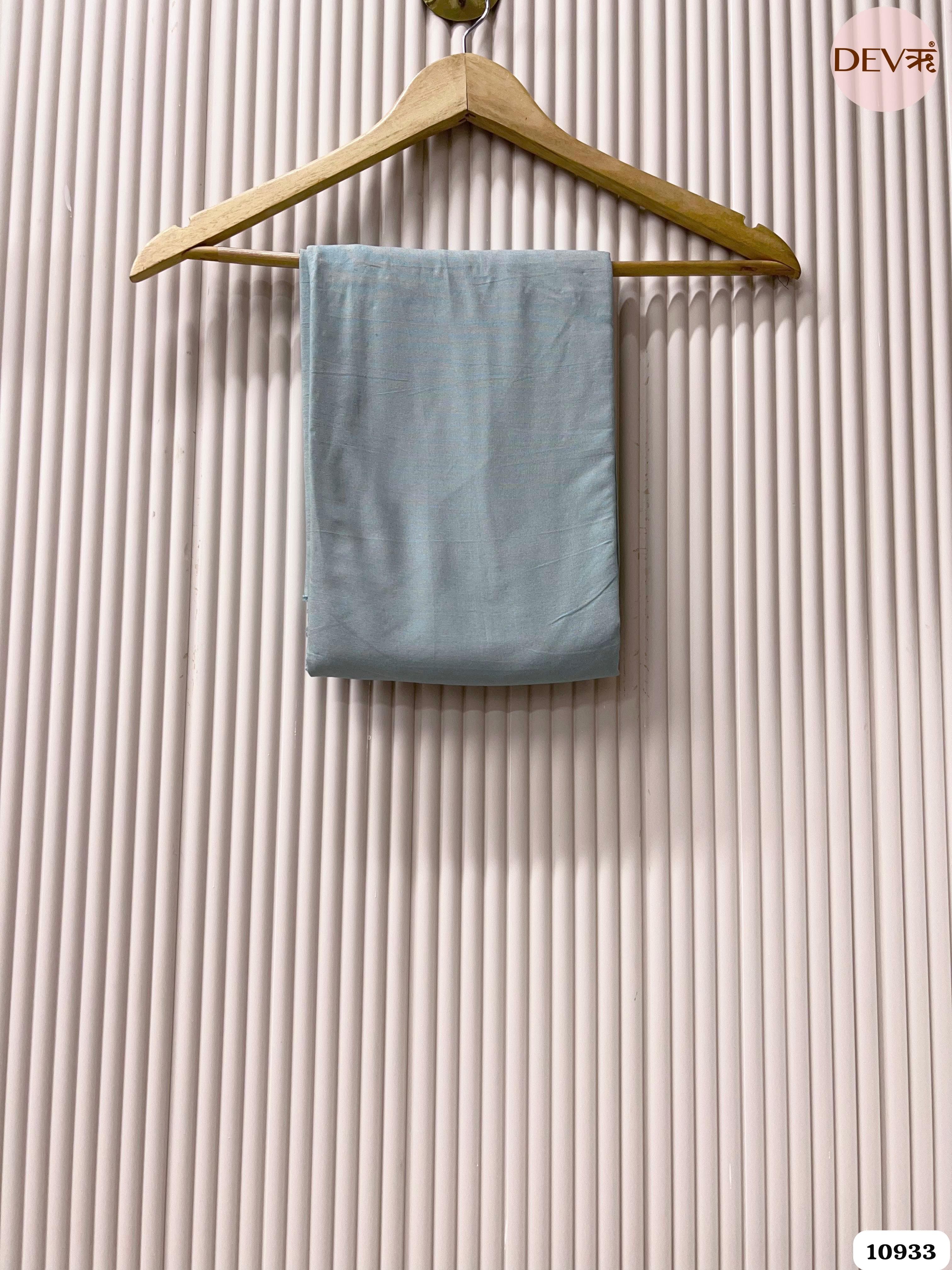 Blue Organza Printed Unstitched Mirror Beads -Set Of 3 {10933}