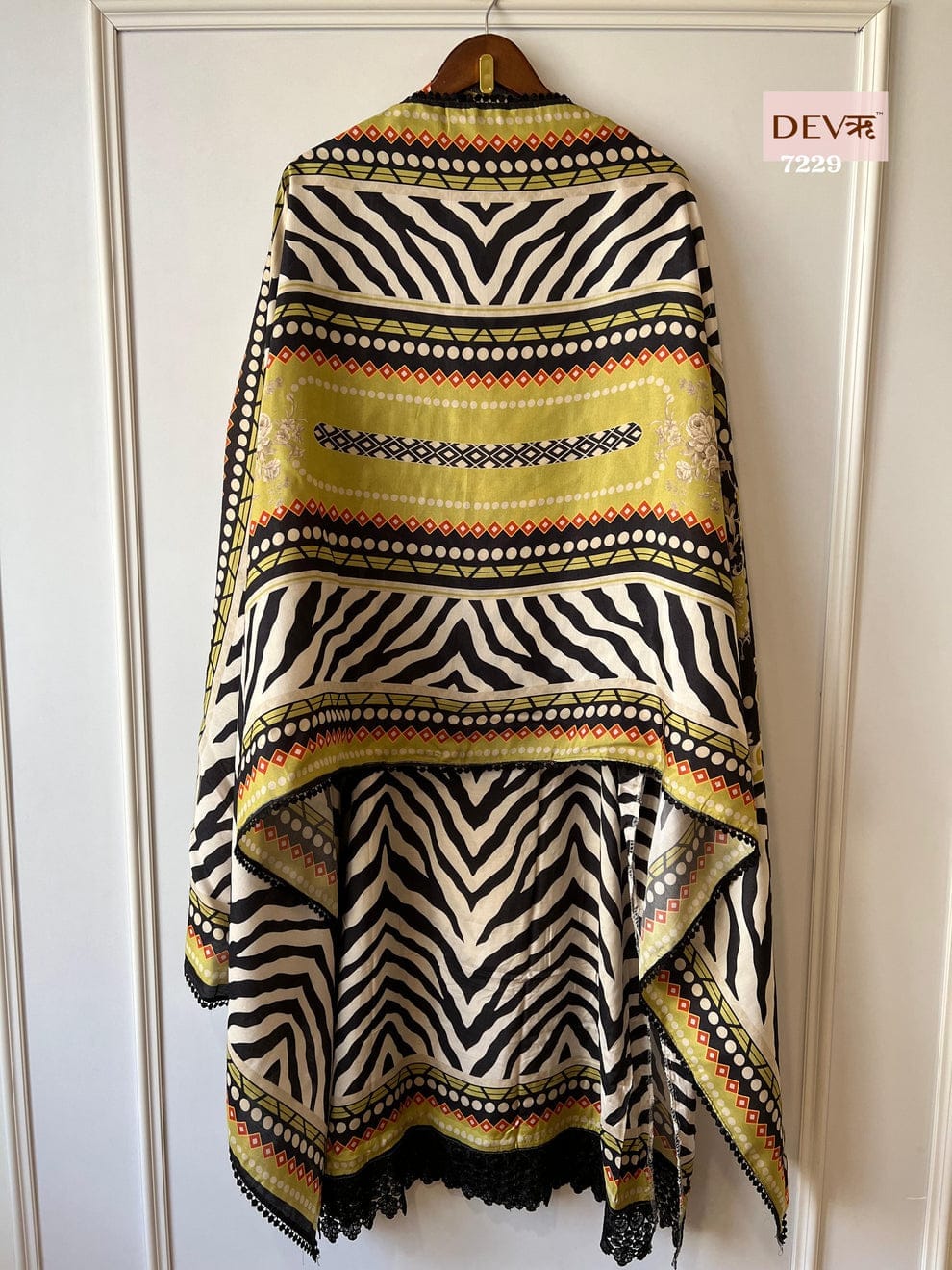 Yellow-Green Muslin Semi Stitched Pakistan Print Set Of 3 {7229}