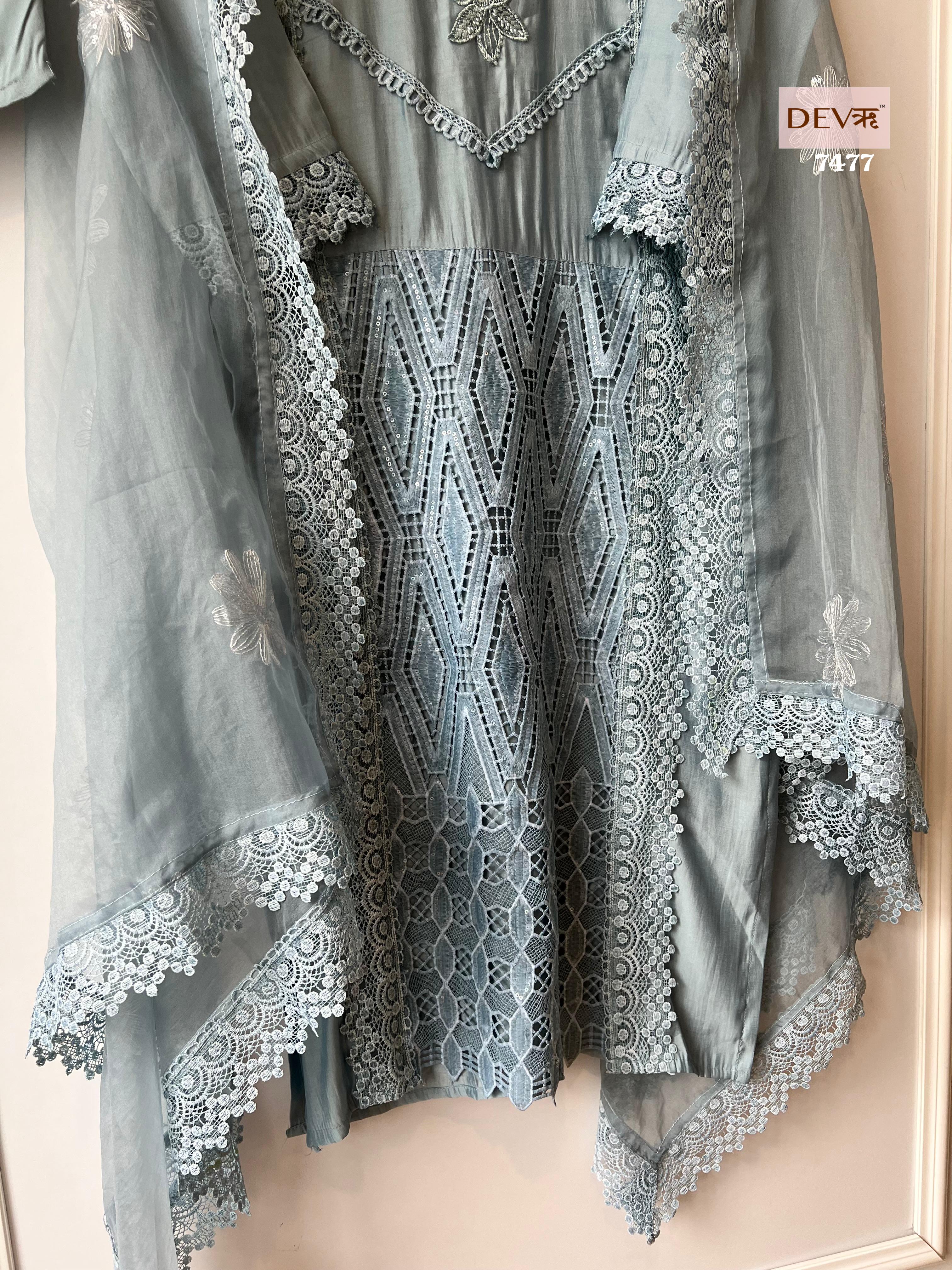 Powder blue laces Suit Set {7477}