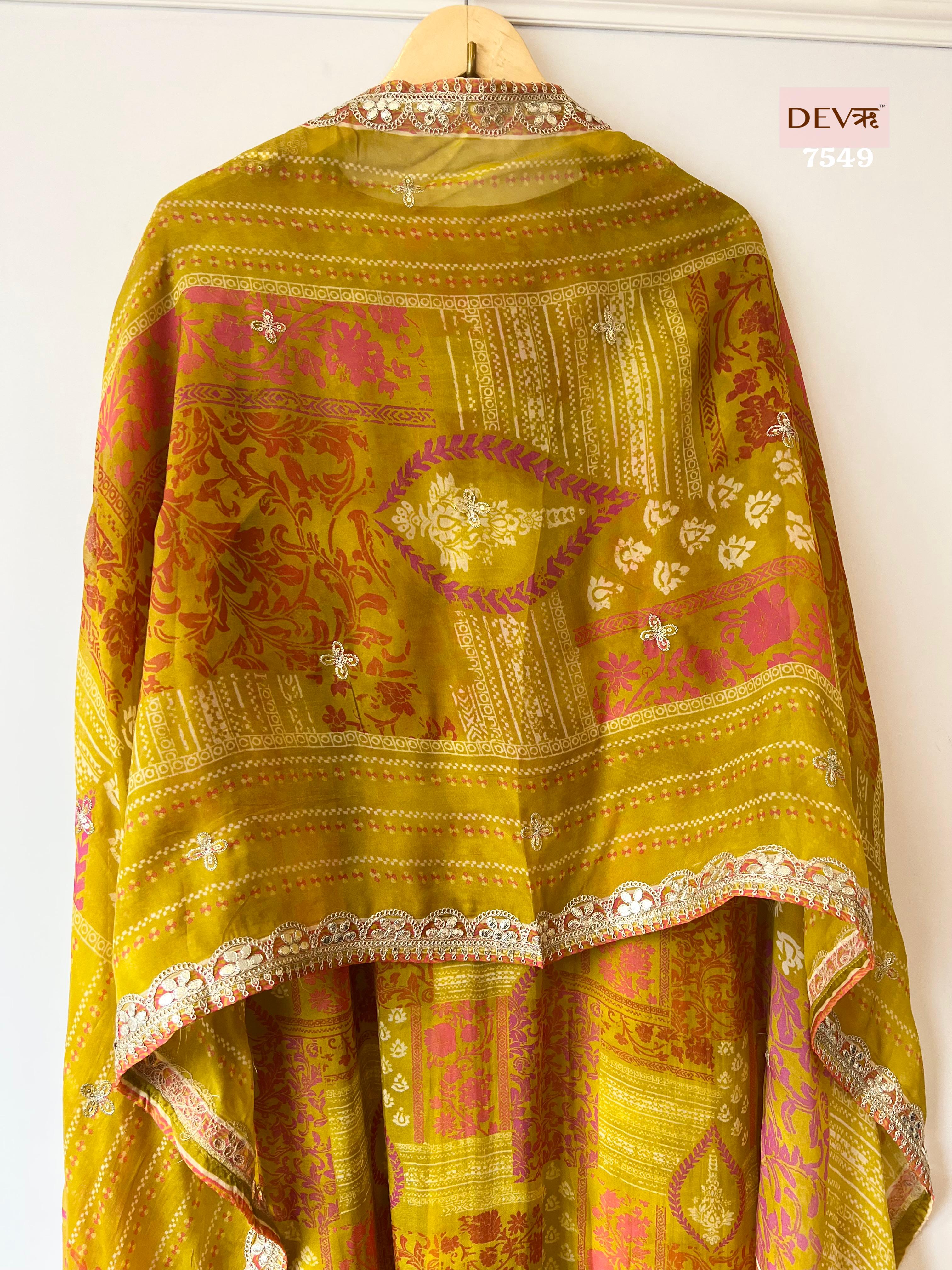 Haldi gota patti Organza Suit Set {7549}