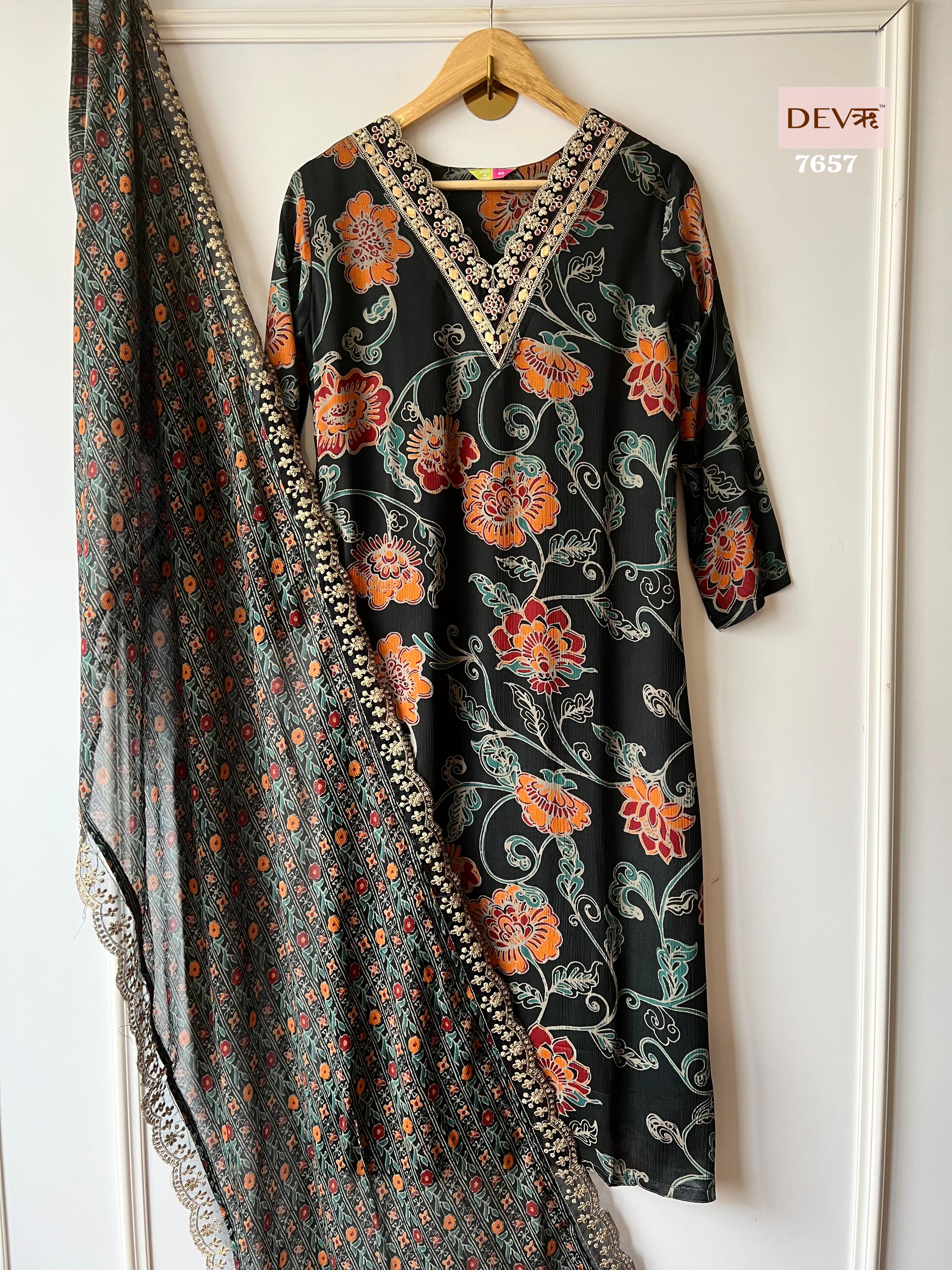 Chninon neck Silk Suit Set