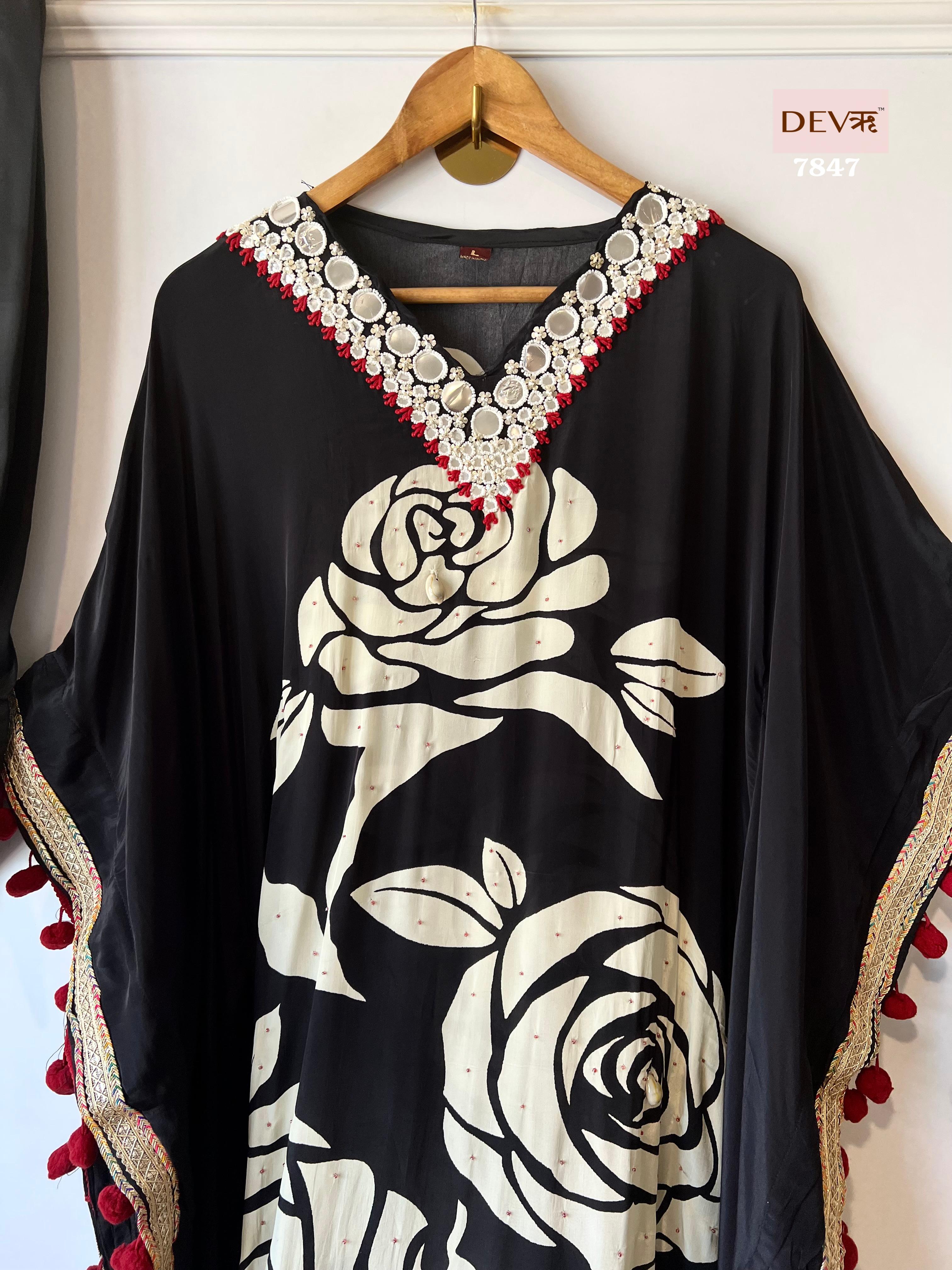 natural crepe  kaftan set