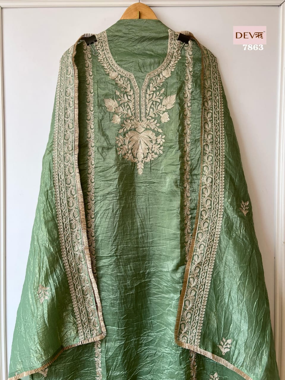 Pure tissue crush silk suit set