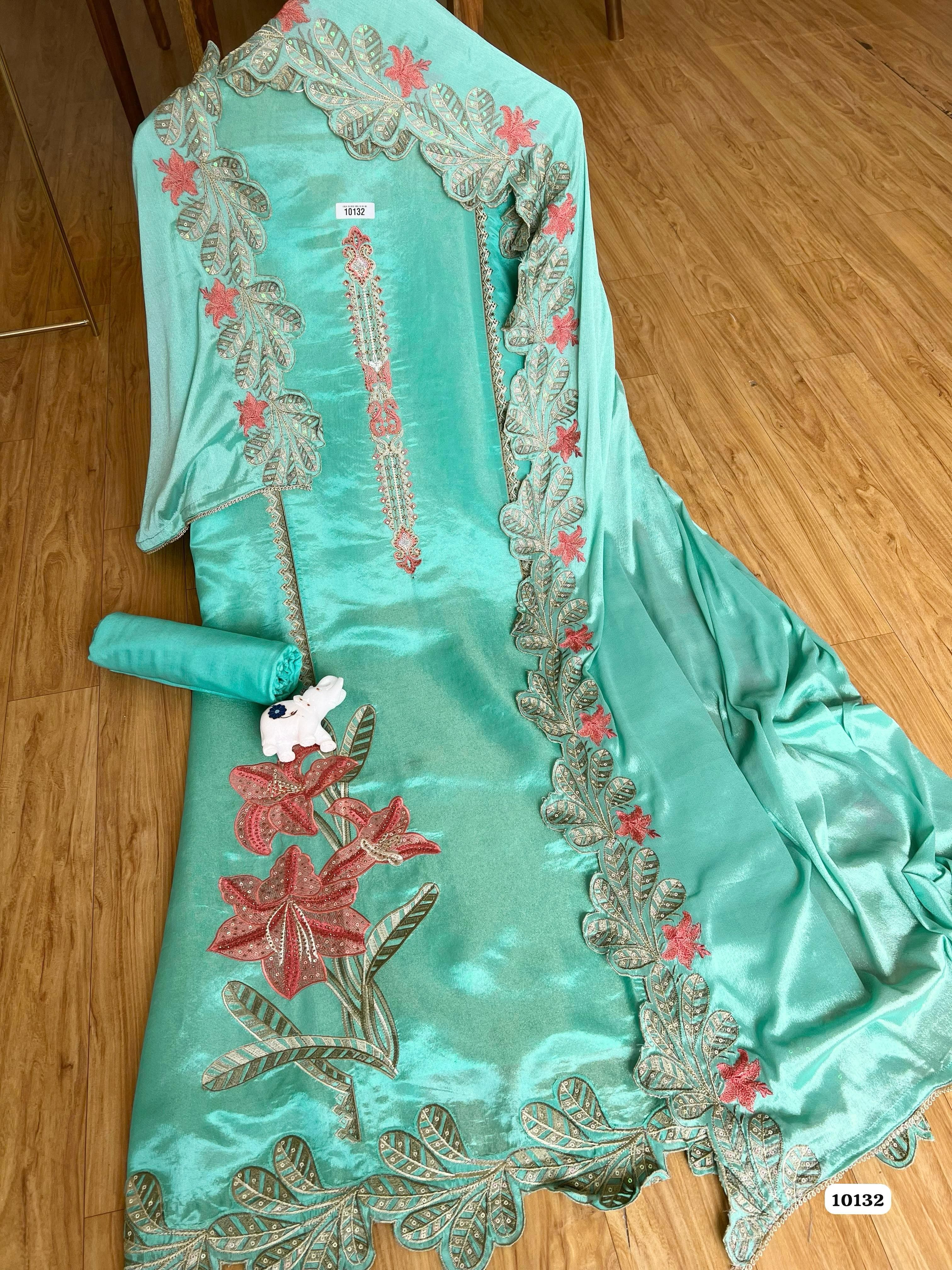 Pure soft tissue shimmer silk unstitched {10132}