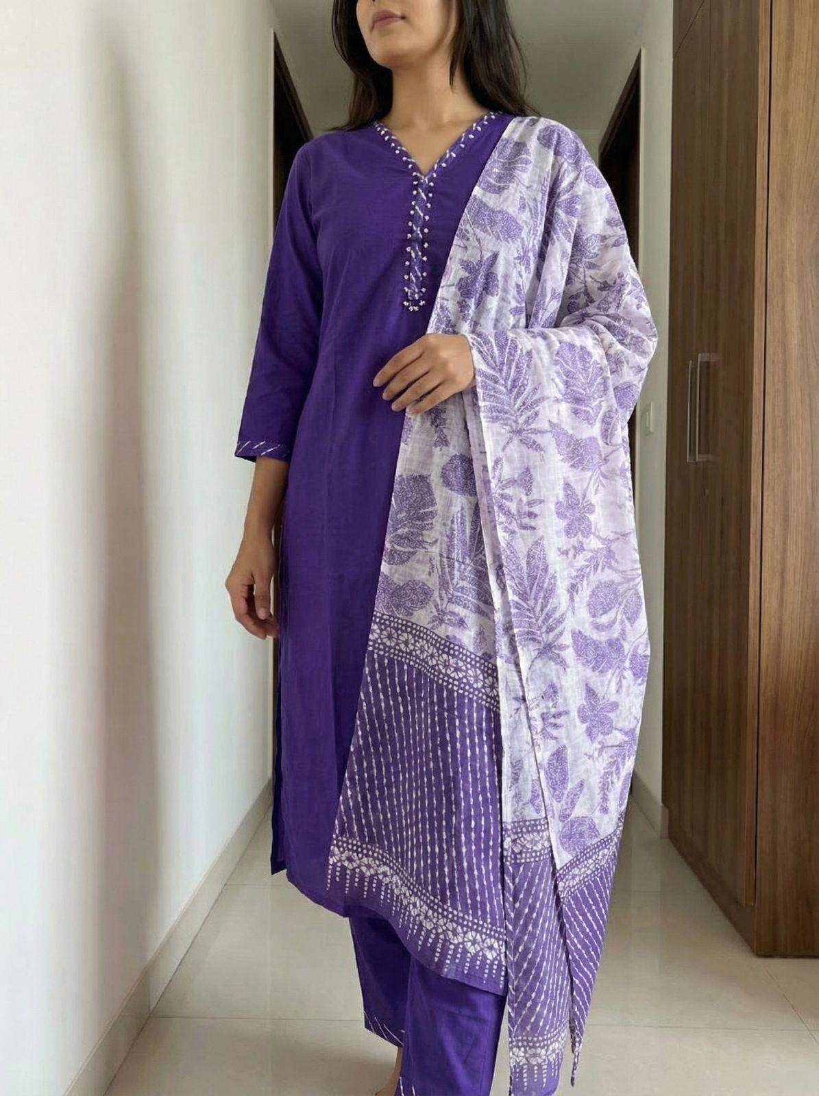 Amethyst Glow Cotton 3-Piece Set {1019}