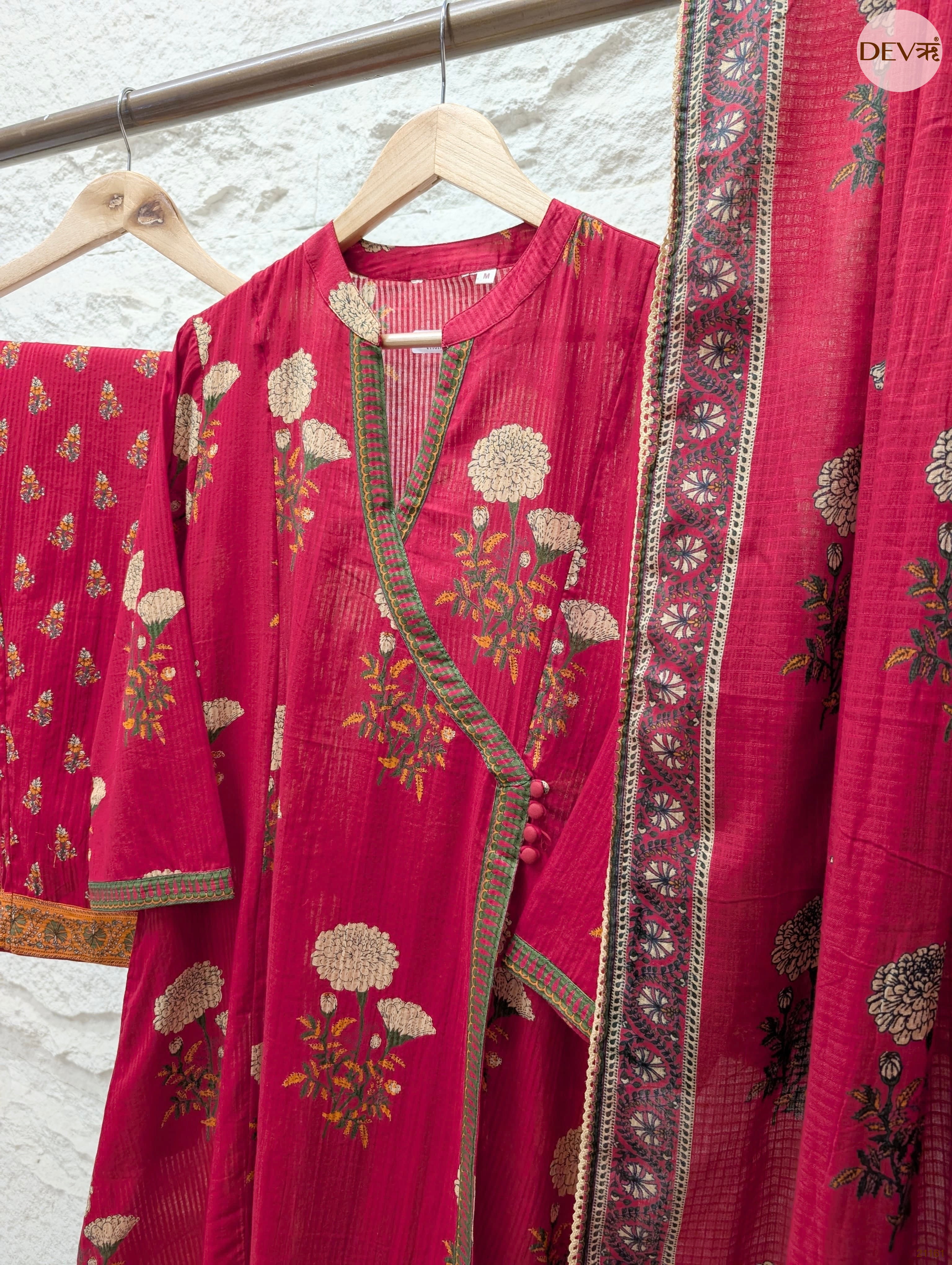 Gulnaar Pure cotton Printed Pink 3-Piece Set (Devri – D.No 21161)