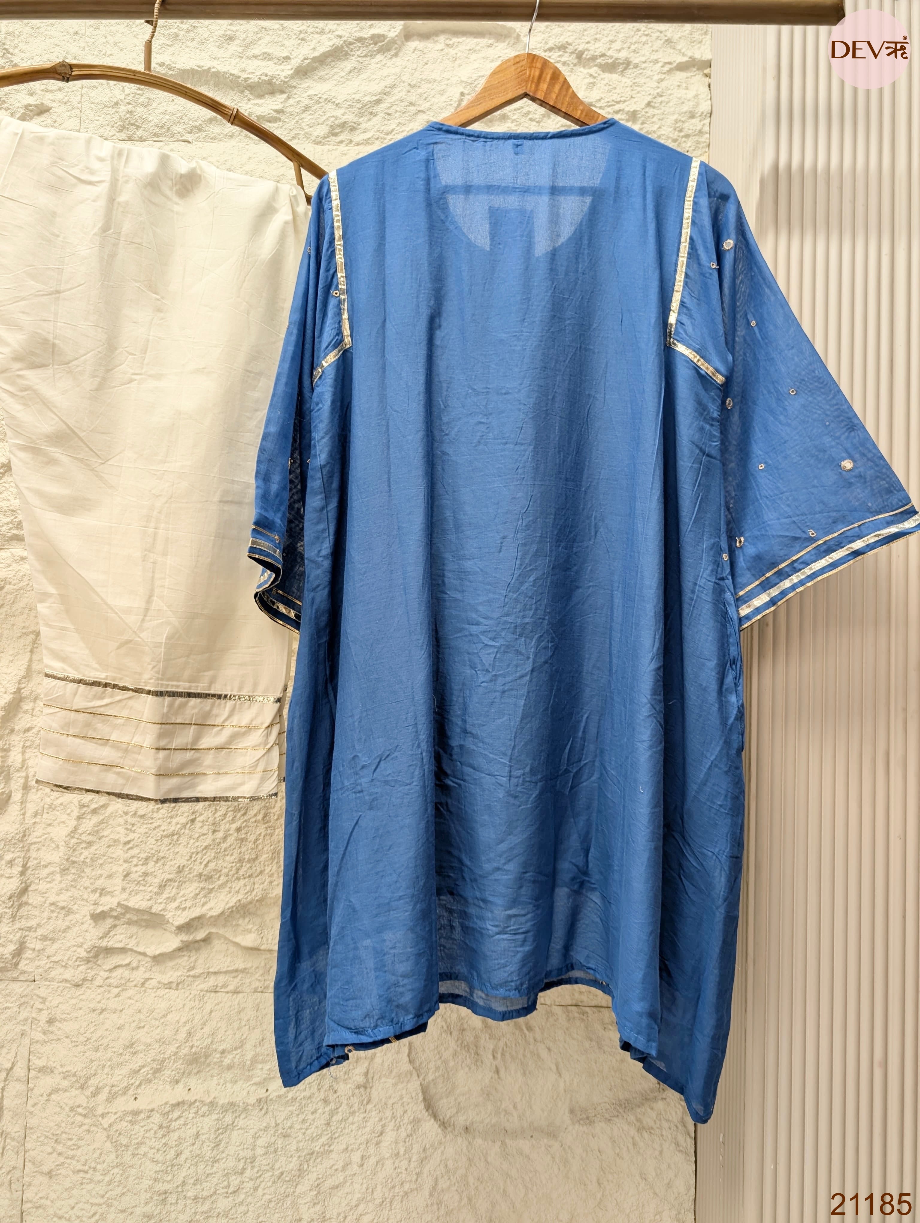 Neelika Pure mul cotton Embroidered Blue 2-Piece Set (Devri – D.No 21185)