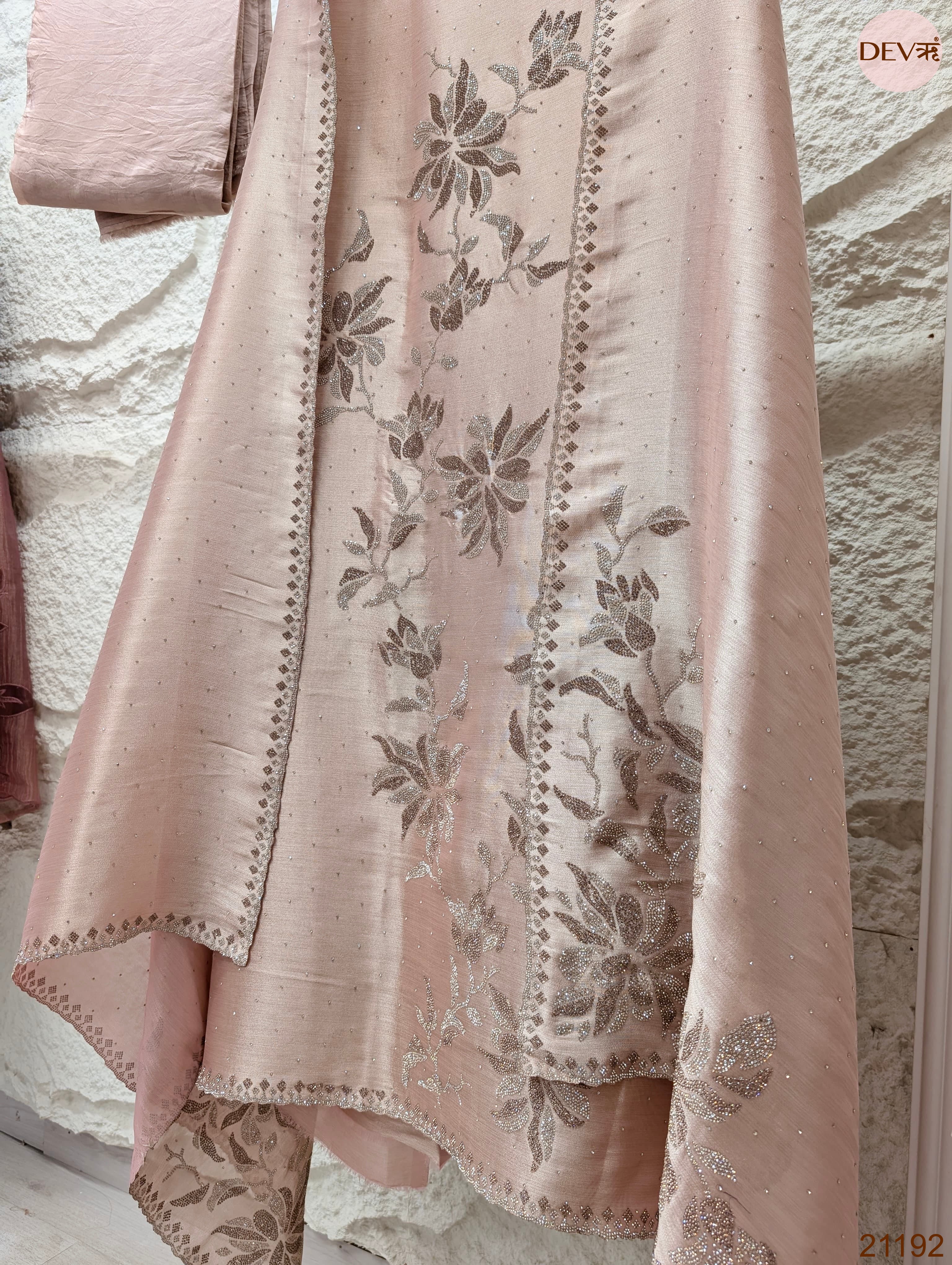 Blush Pure Giraffe Silk Embroidered Unstitched 3-Piece Suit (Devri – D.No 21192)