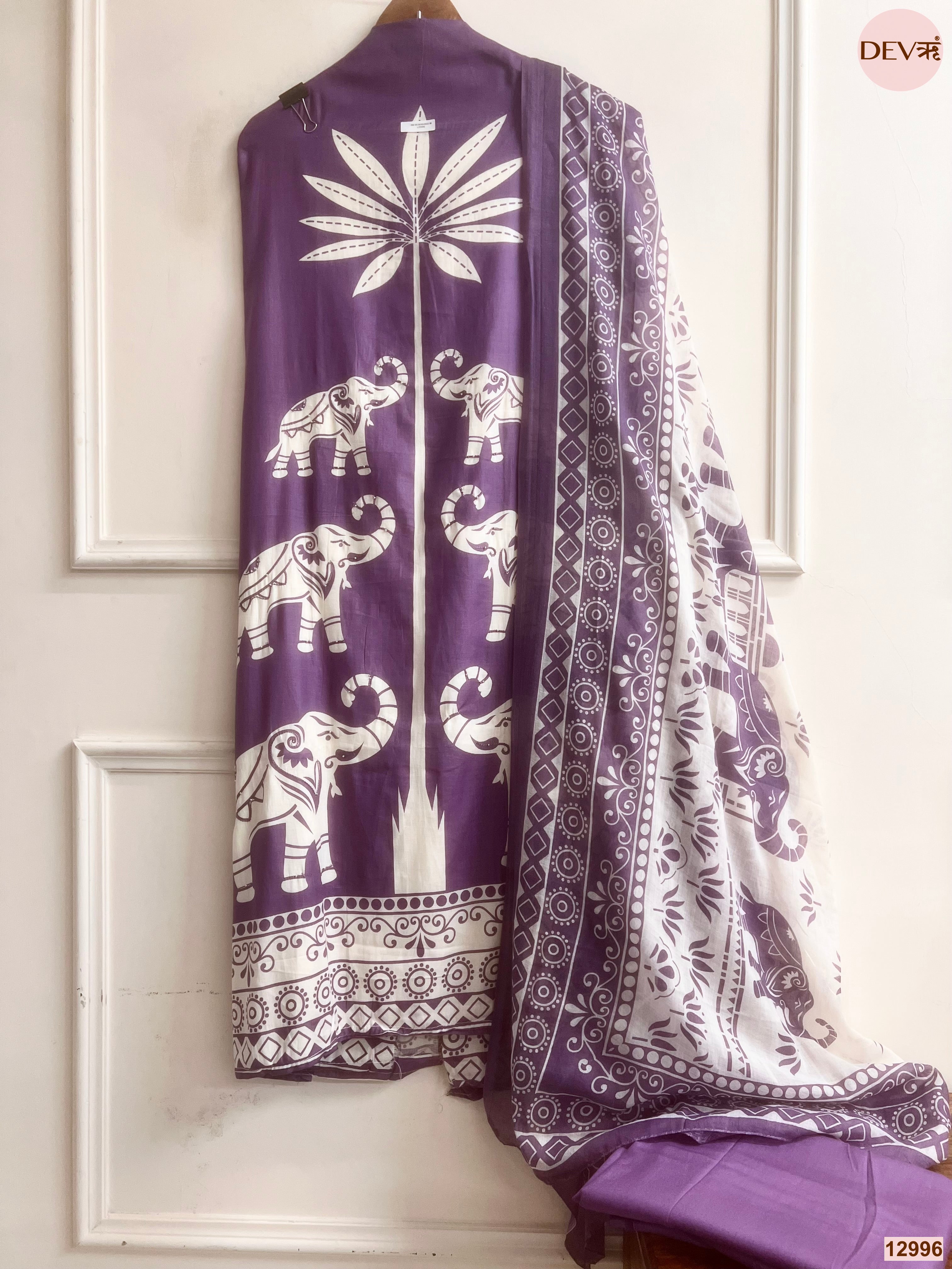 Purple Jam Cotton Printed Unstitched 3-Piece Suit (Devri – D.No 12996)