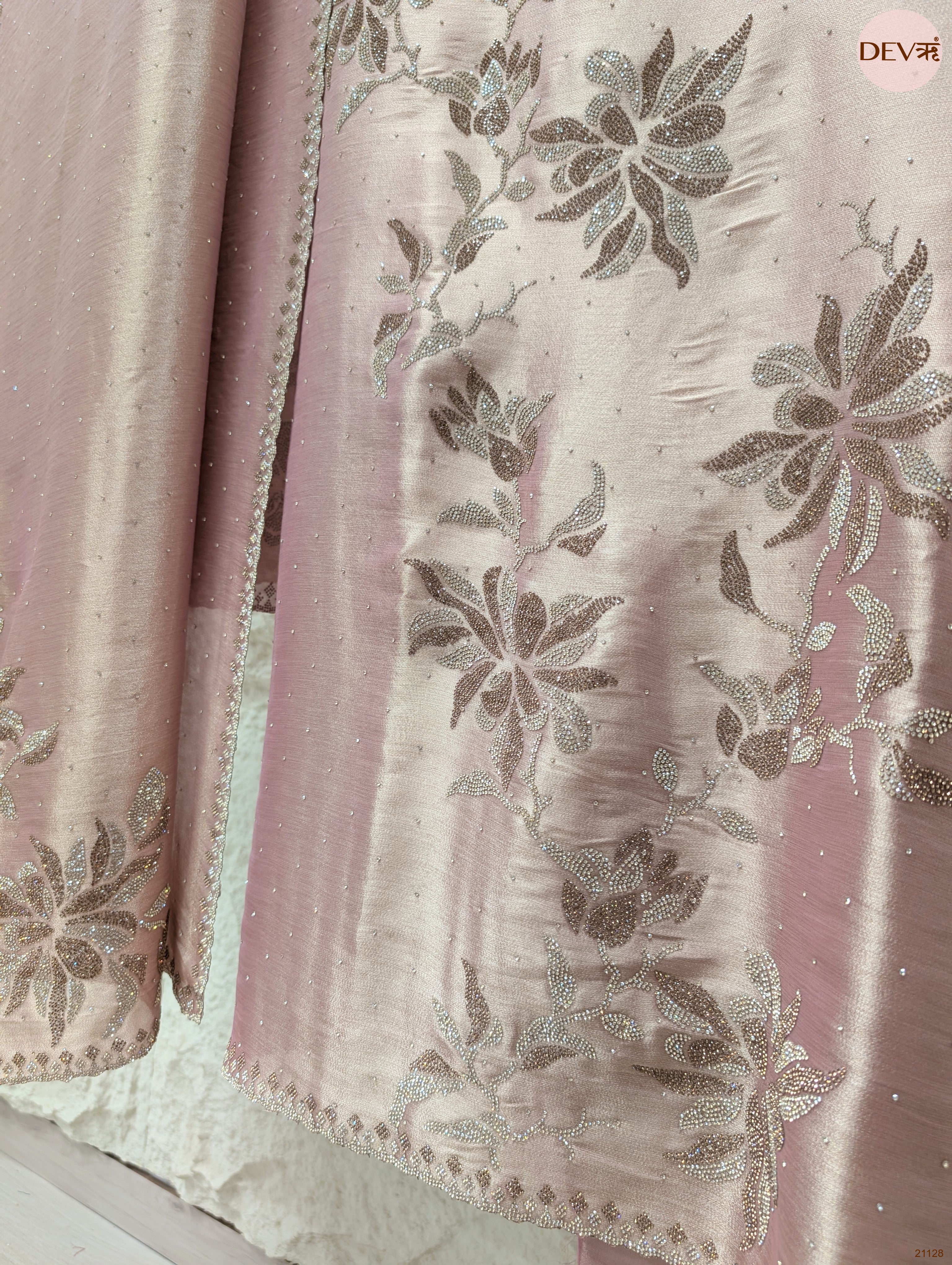 Pink Pure Giraffe Silk Embroidered Unstitched 3-Piece Suit (Devri – D.No 21128)