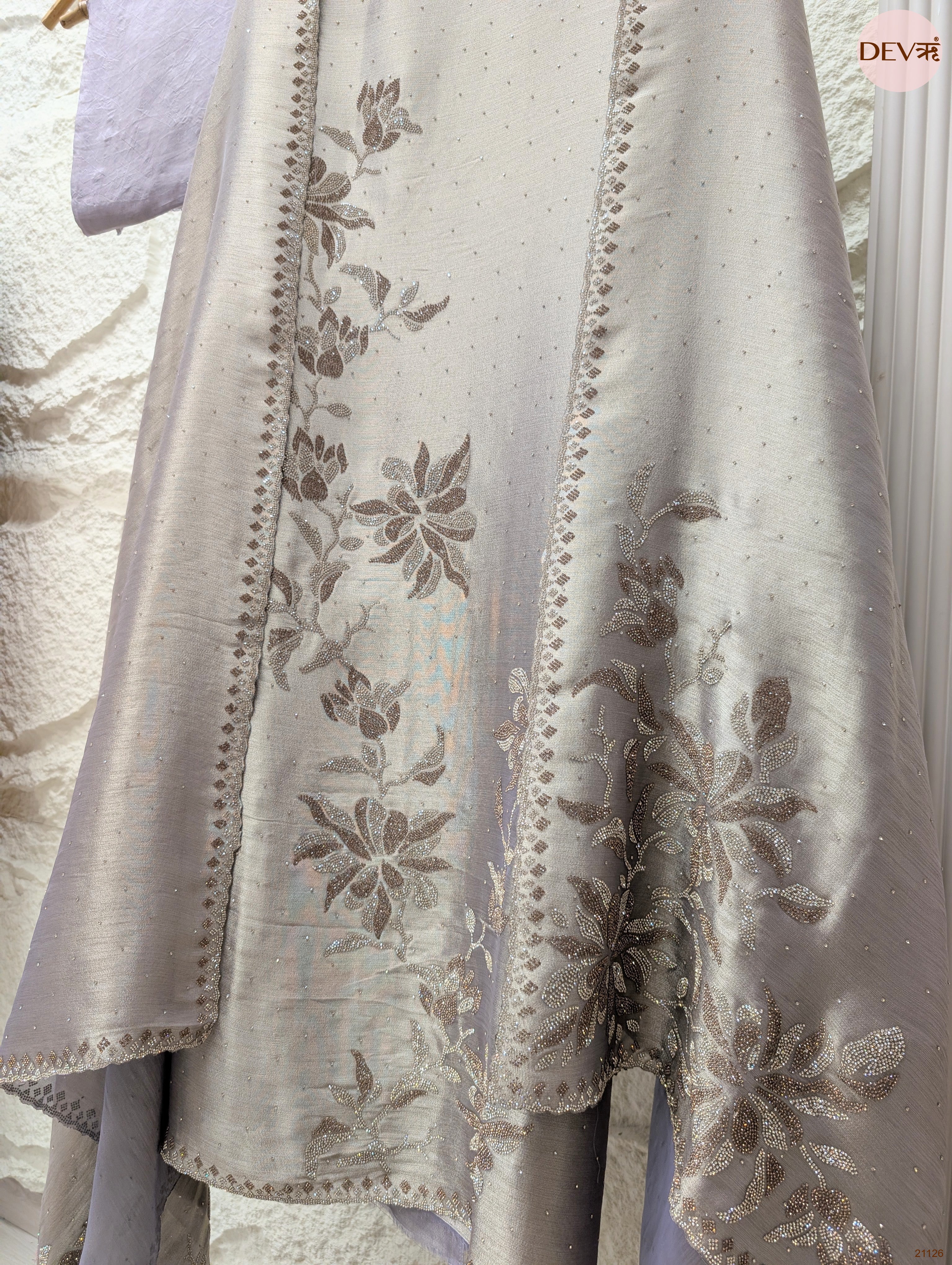 Grey Pure Giraffe Silk Embroidered Unstitched 3-Piece Suit (Devri – D.No 21126)