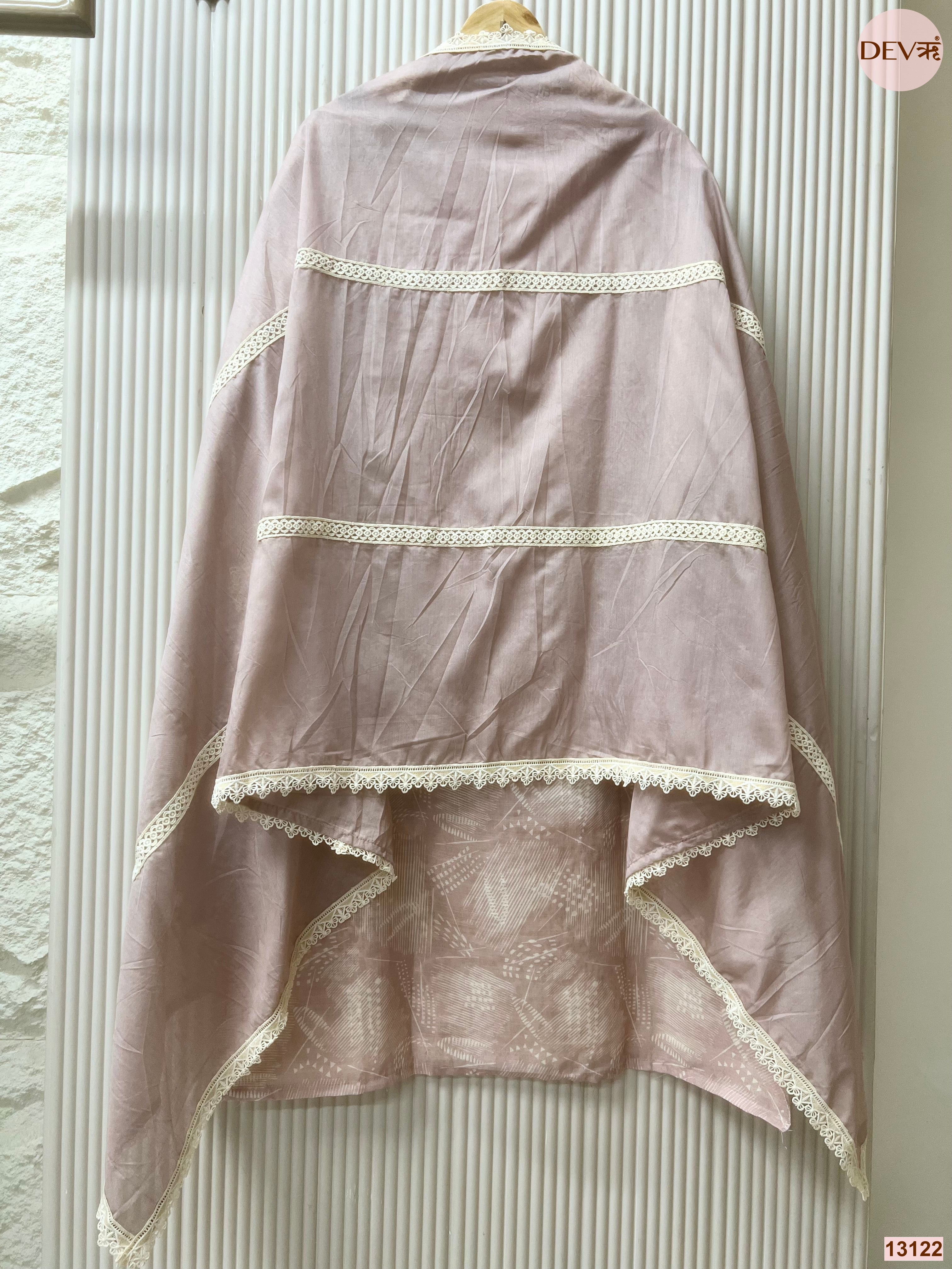 Pink Linen Embroidered Unstitched 3-Piece Suit (Devri – D.No 13122)