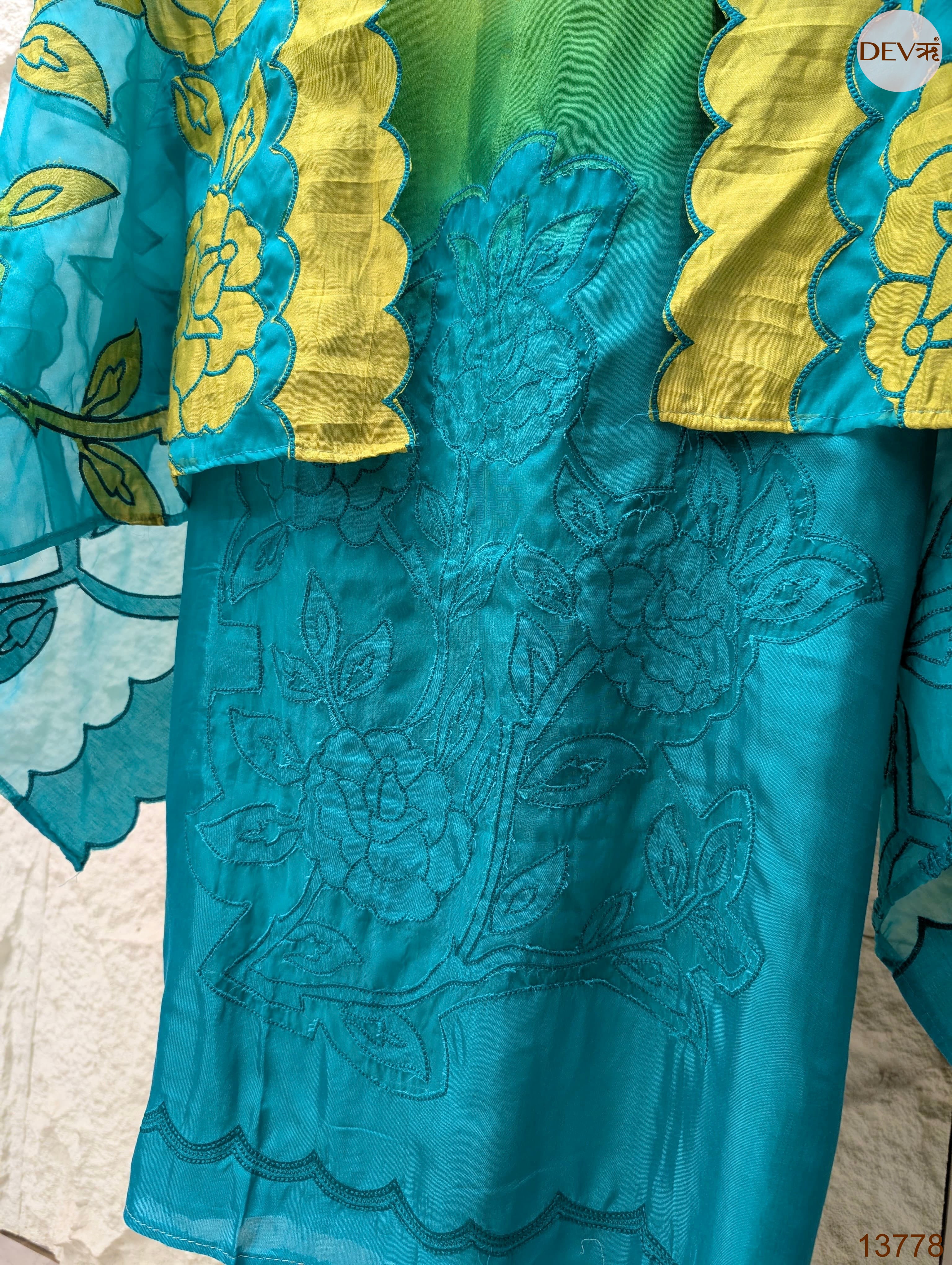 Olive Muslin Embroidered Unstitched 3-Piece Suit (Devri – D.No 13778)