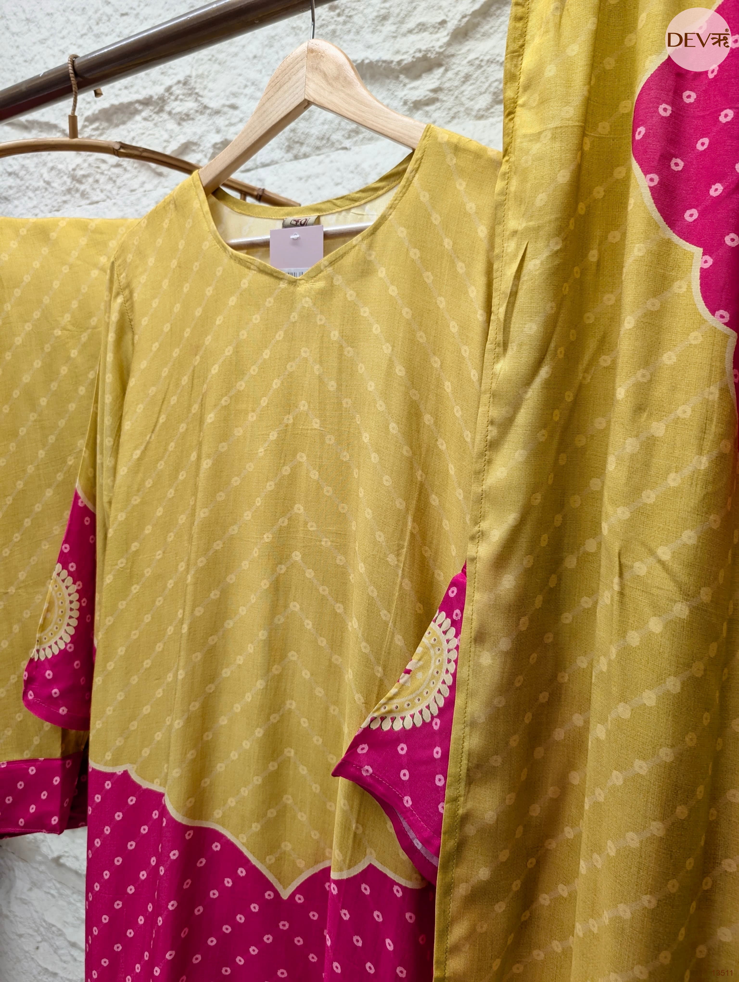 Gulnaar Pure muslin Printed Mustard 3-Piece Set (Devri – D.No 13511)