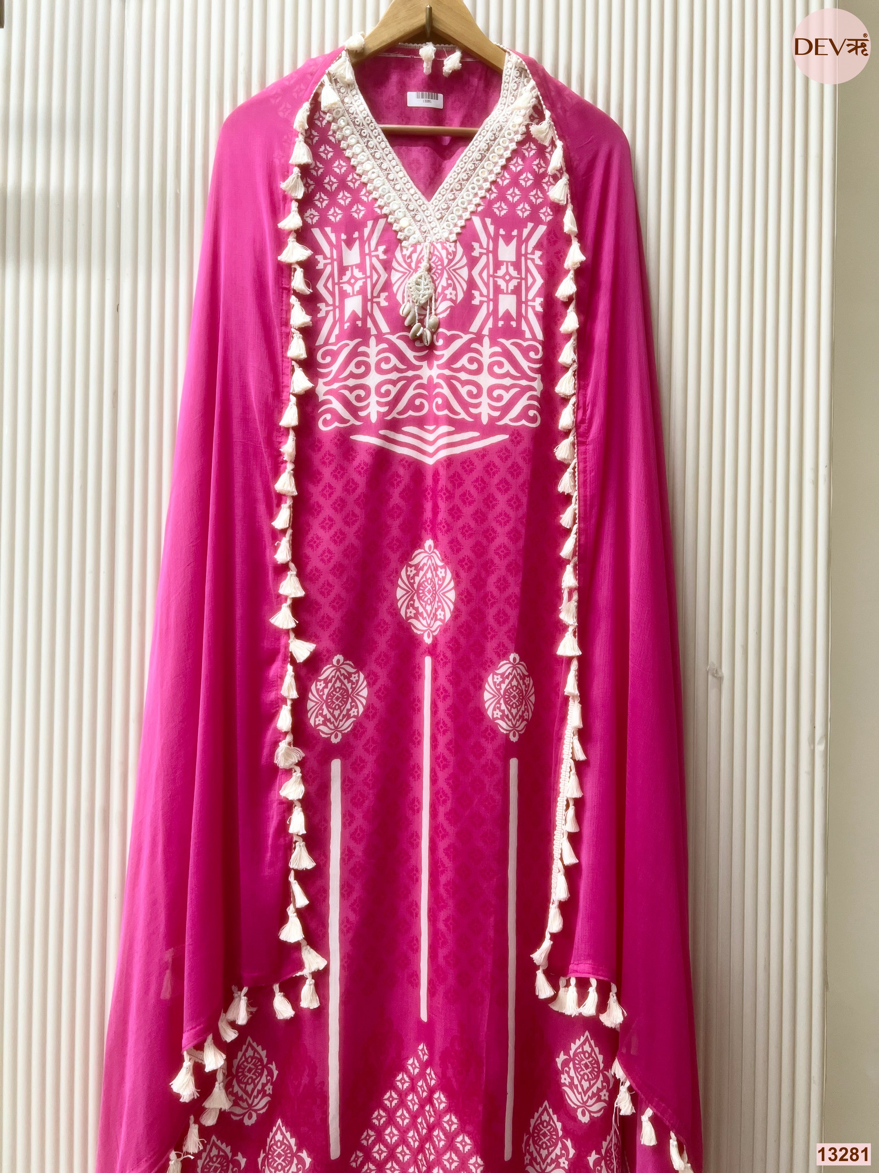 Pink Muslin Printed Unstitched 3-Piece Suit (Devri – D.No 13281)