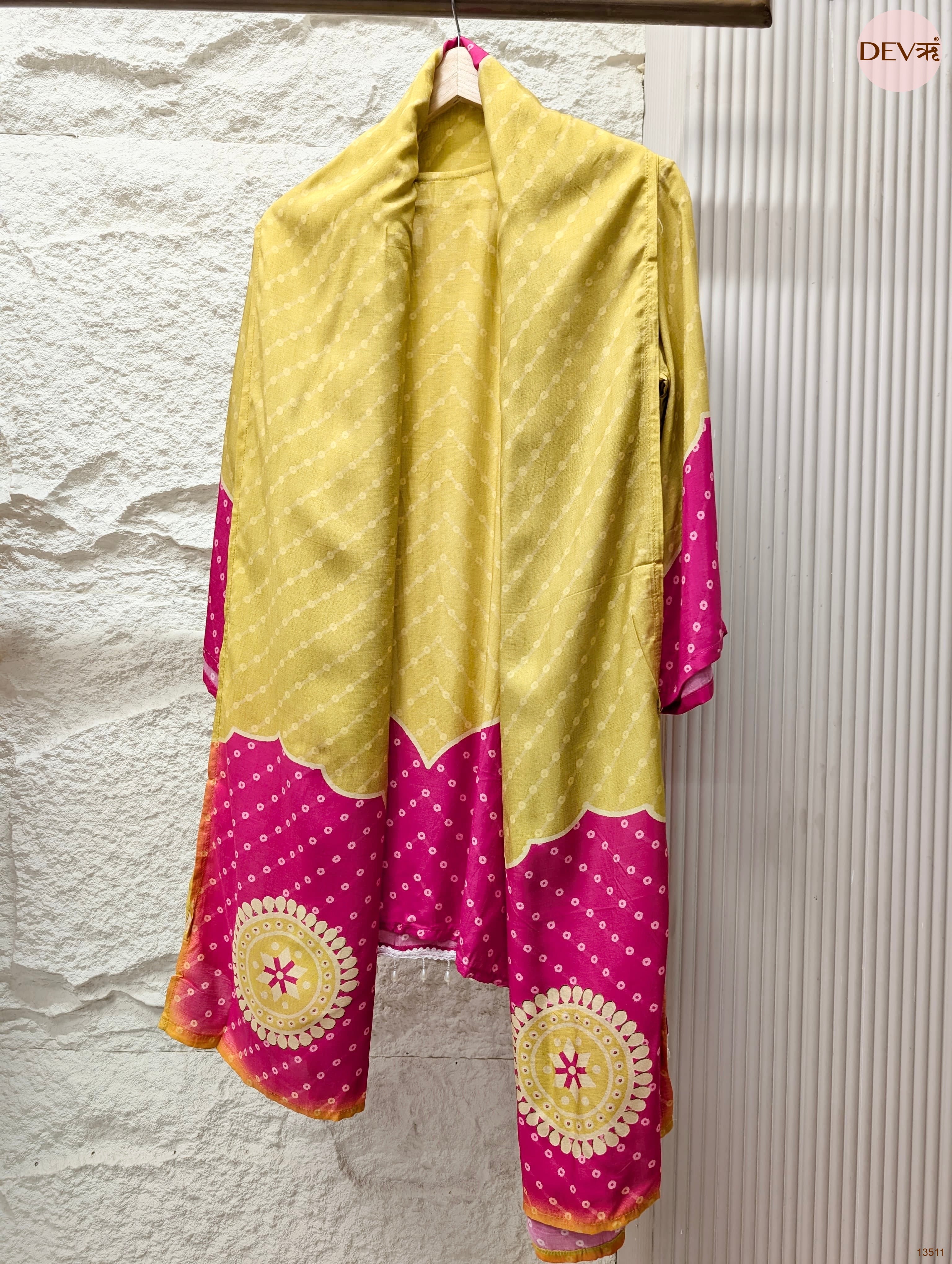 Gulnaar Pure muslin Printed Mustard 3-Piece Set (Devri – D.No 13511)