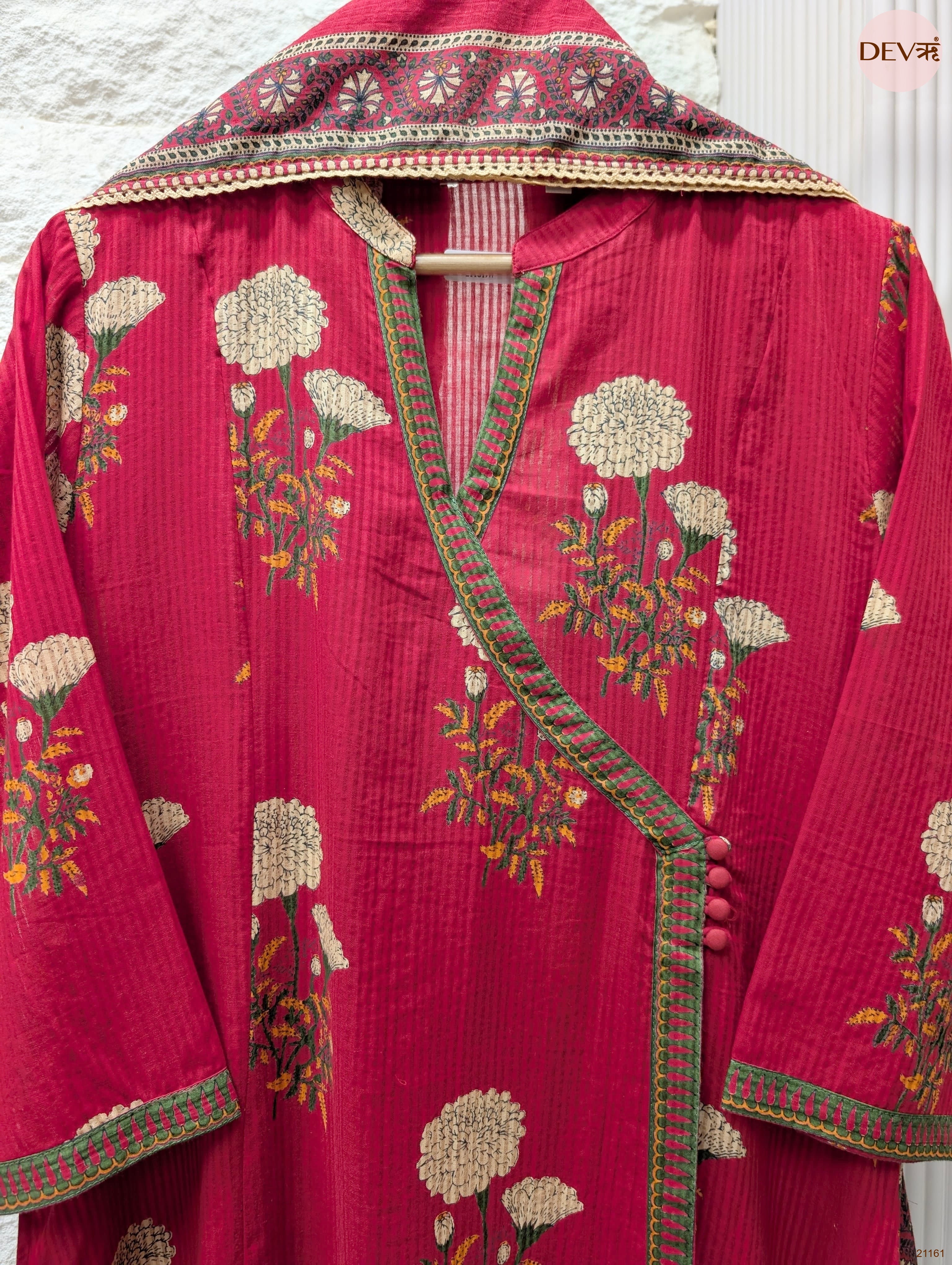 Gulnaar Pure cotton Printed Pink 3-Piece Set (Devri – D.No 21161)