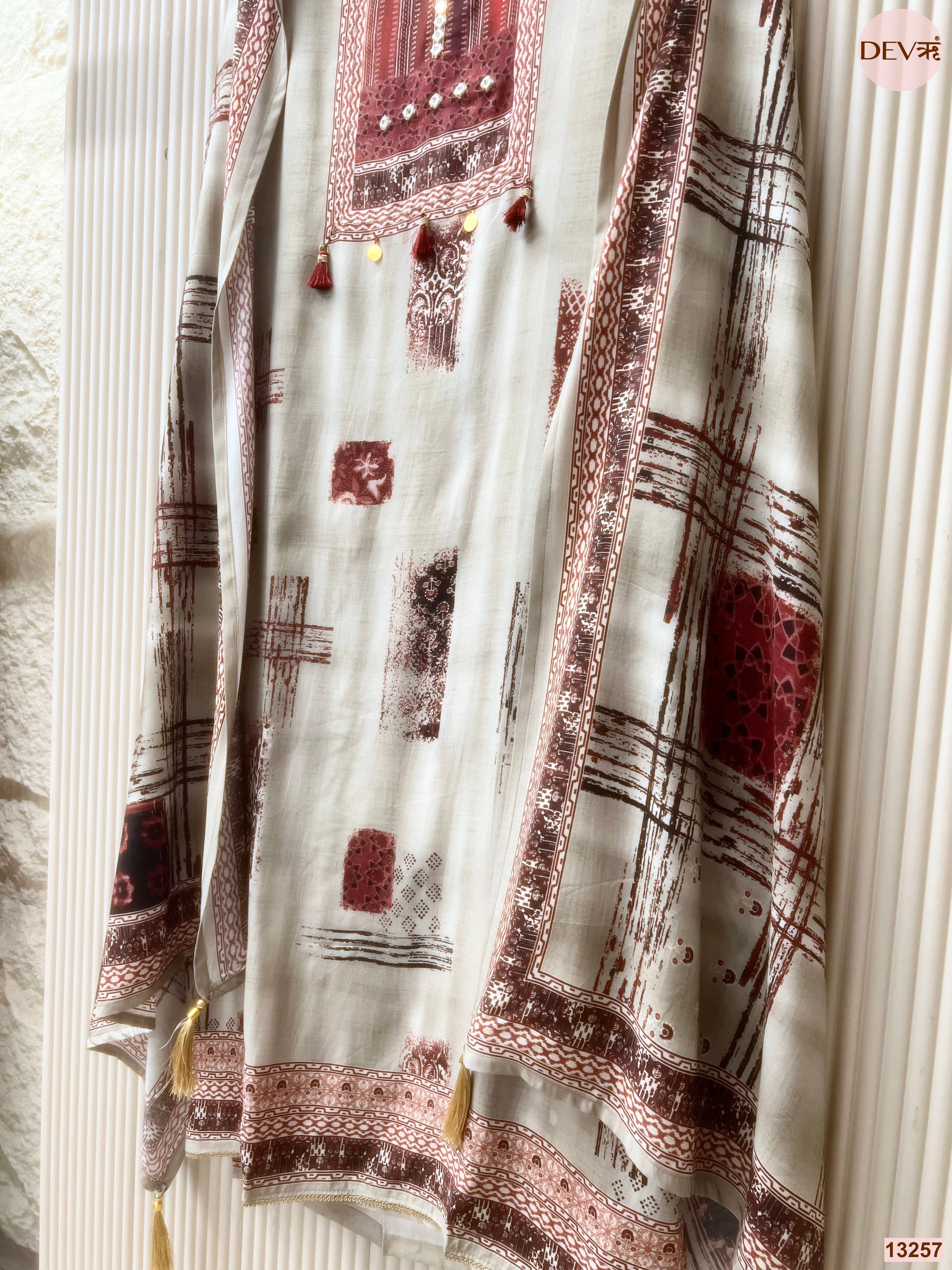 Sage Muslin Printed Unstitched 3-Piece Suit (Devri – D.No 13257)