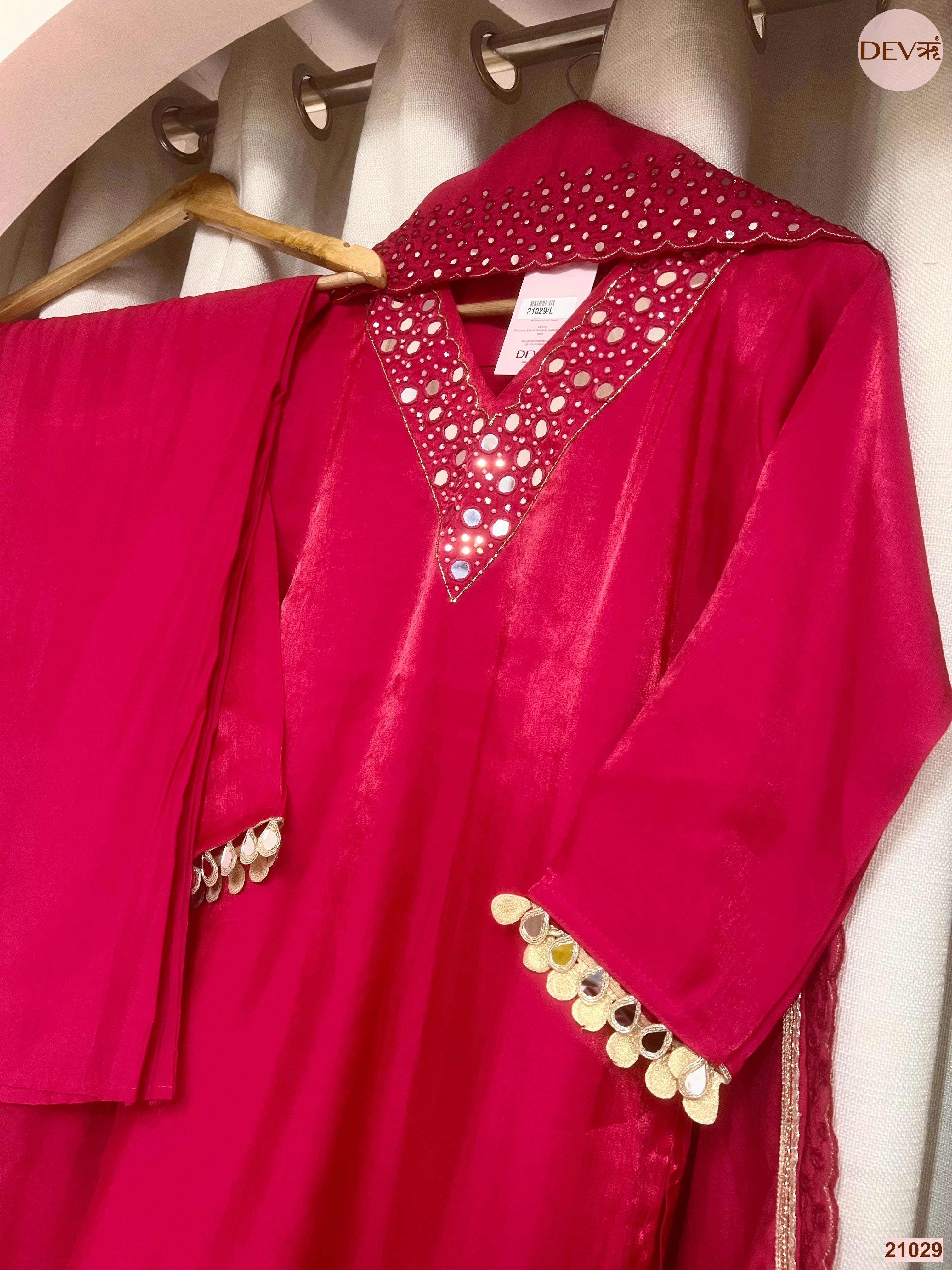 Gulnaar Crepe Embroidered Pink 3-Piece Set (Devri – D.No 21029)