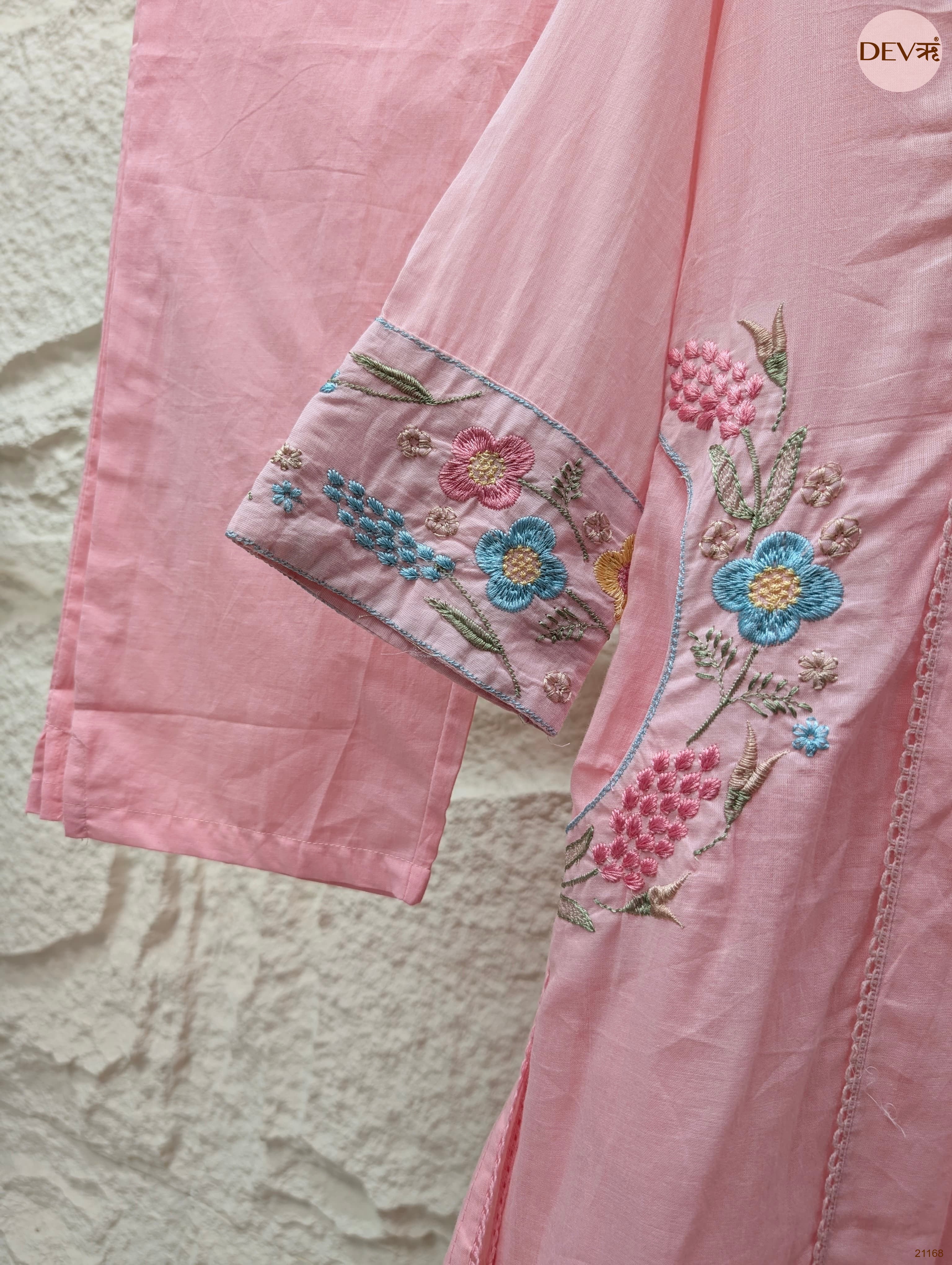 Gulnaaz Pure Cotton Embroidered Pink 3-Piece Set (Devri – D.No 21168)