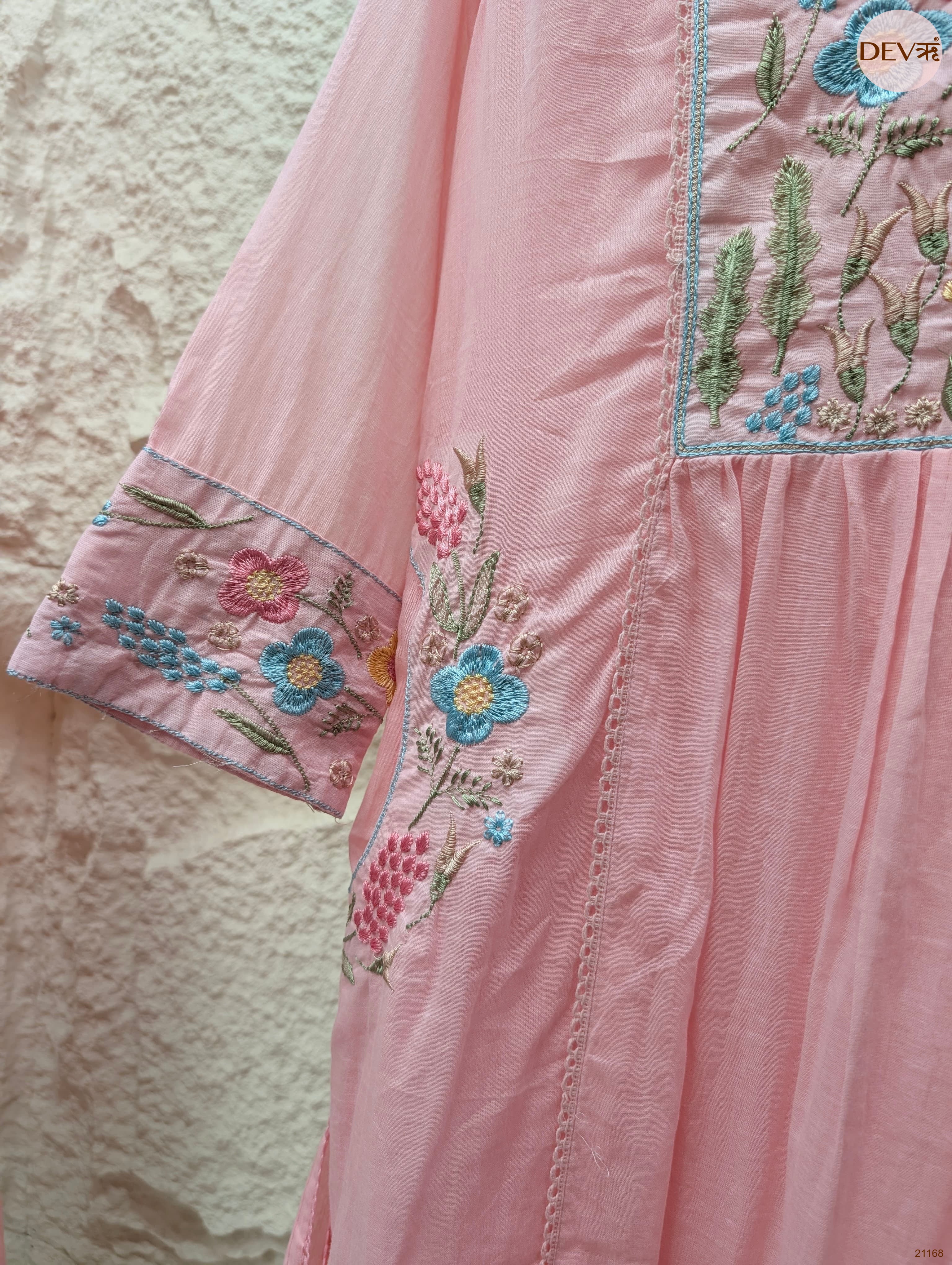 Gulnaaz Pure Cotton Embroidered Pink 3-Piece Set (Devri – D.No 21168)