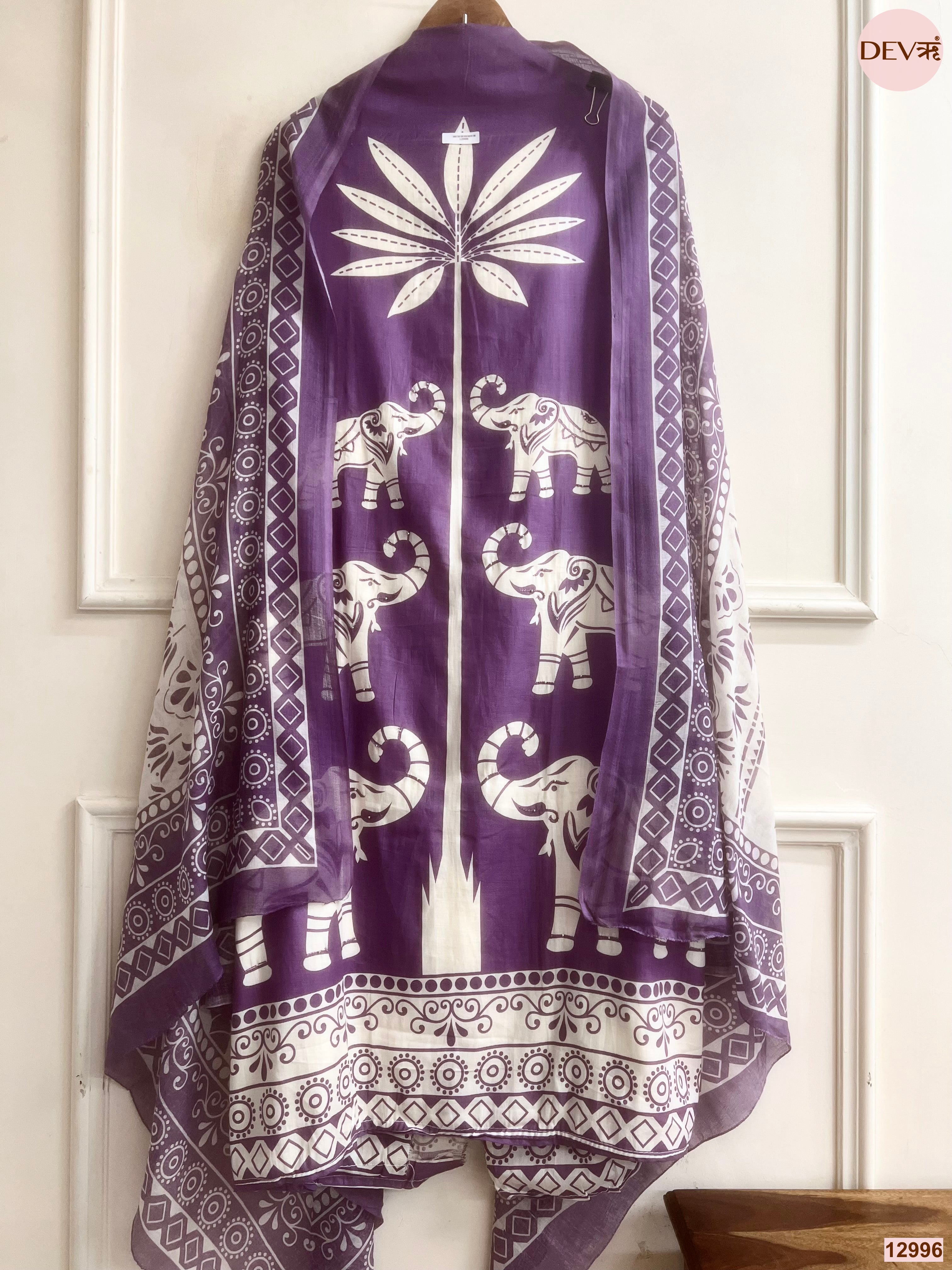 Purple Jam Cotton Printed Unstitched 3-Piece Suit (Devri – D.No 12996)